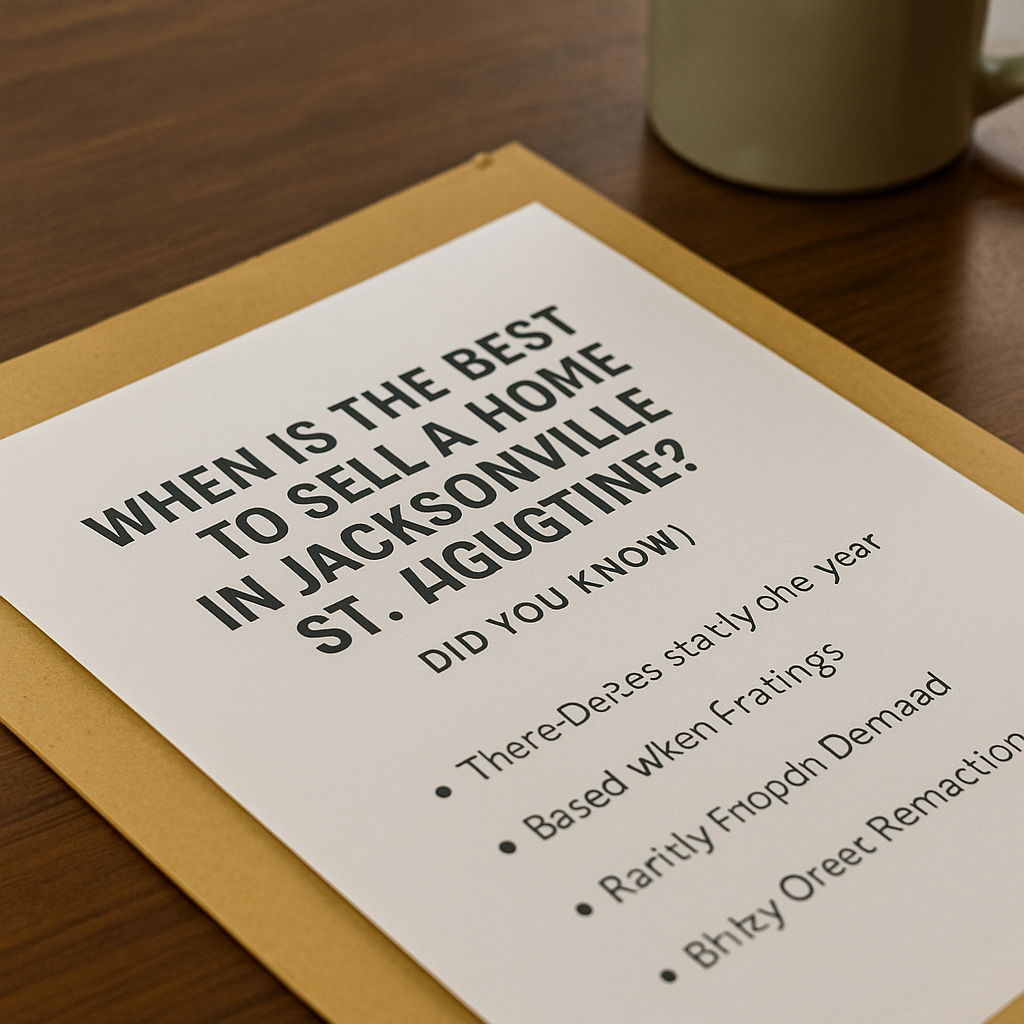 When Is the Best Time to Sell a Home in Jacksonville or St. Augustine?