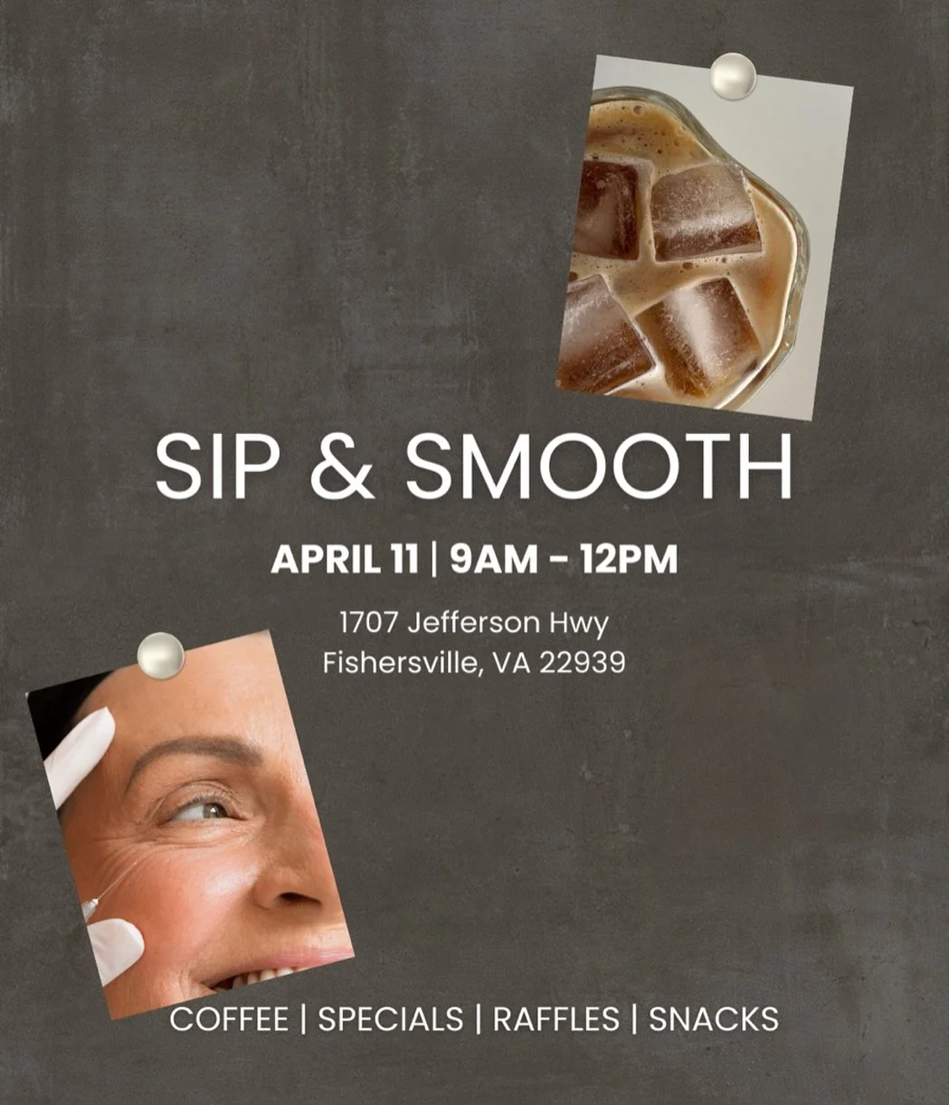 VA save the date for Sip &amp; Smooth 🤭

Saturday, April 11!!

Beauty is better shared. Tag your plus-one in the comments.

#fishersvilleva #botox #shenandoahvalley #shoplocalva