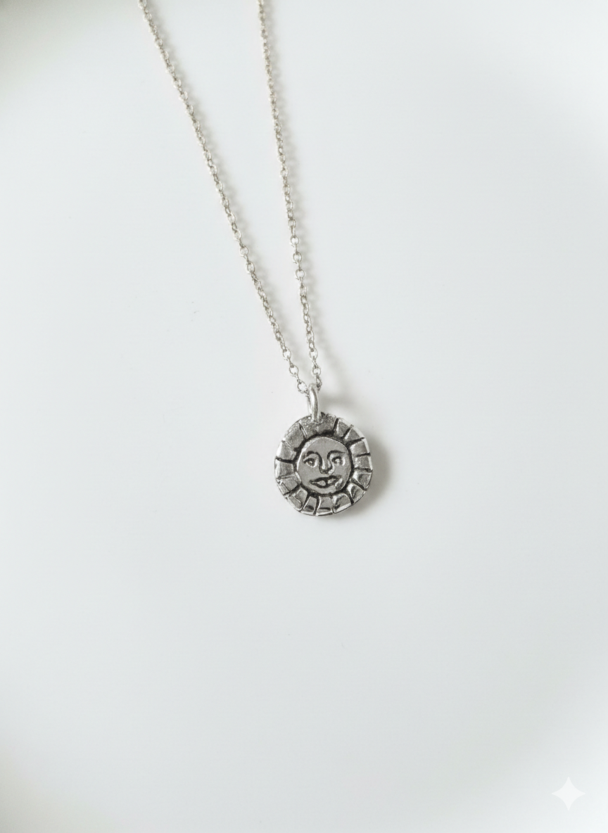 Sterling Silver Sun Pendant Necklace