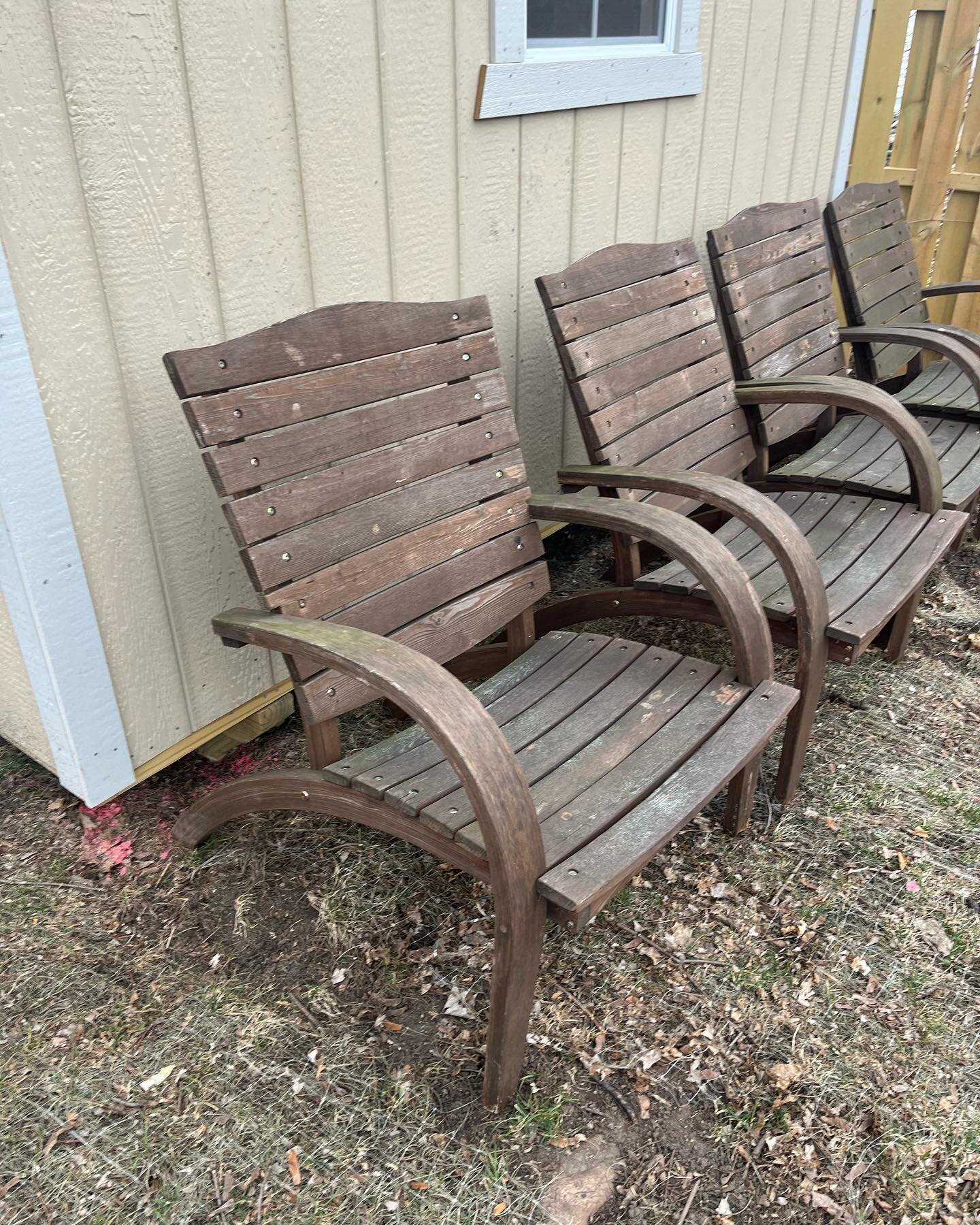They&rsquo;re here! I packed our boys in our truck and on our morning &ldquo;off&rdquo; we went and brought these cool chairs home!

They&rsquo;re solid wood and strong and after a little sanding &amp; refinishing will be good as new!

Help me decide