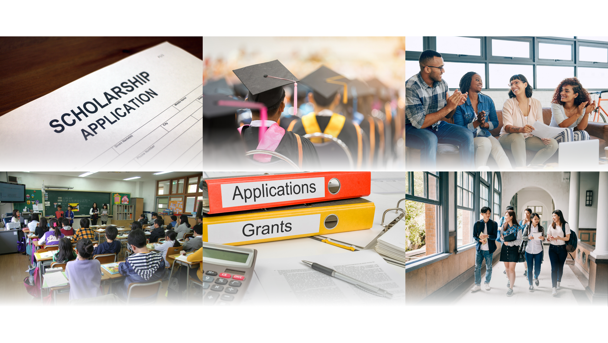 Collage representing scholarships, grants, education, and community opportunity through the 2Wanda Community Foundation Legacy Program