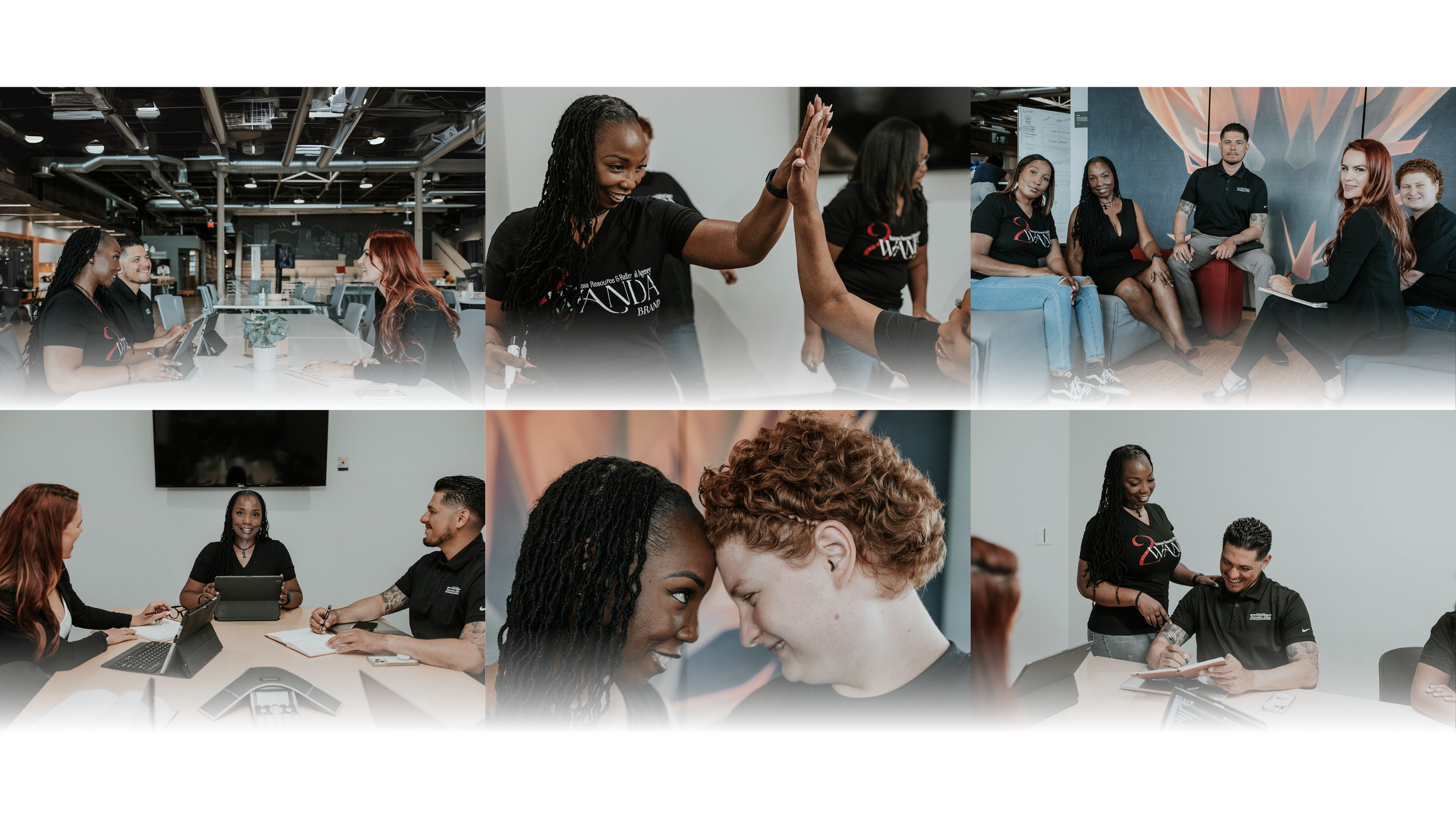 Collage representing crisis support, emotional care, community connection, and emergency assistance through the 2Wanda Community Foundation Love Initiative