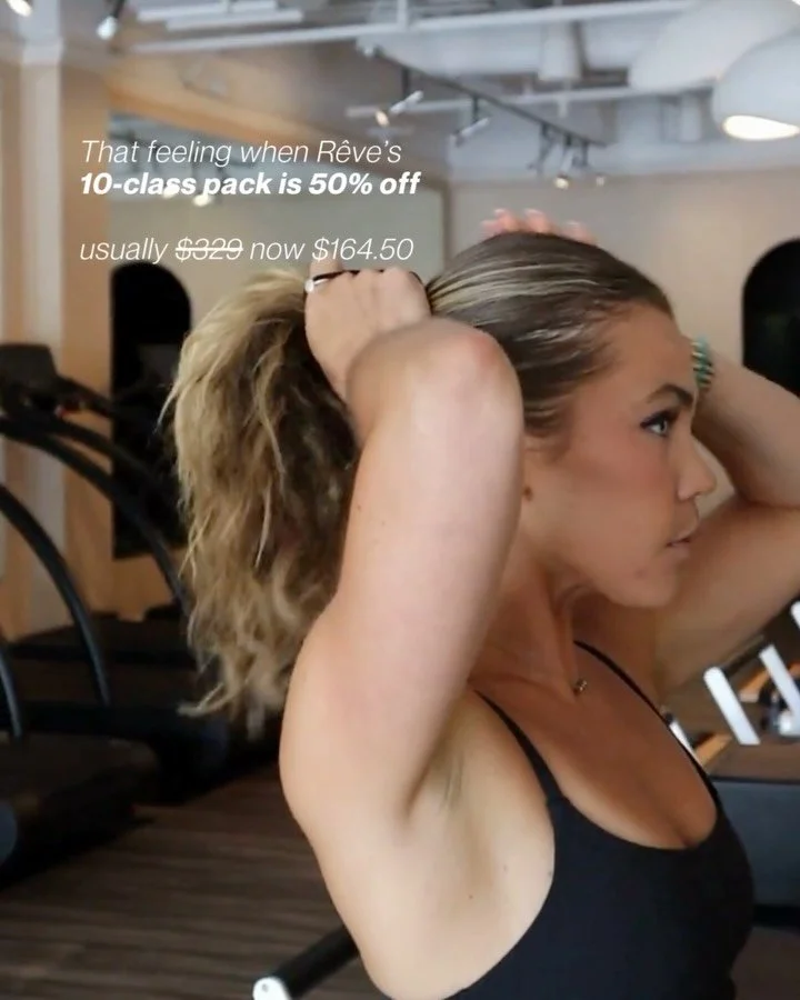 A commitment to you. Not to perfection. Not to all-or-nothing. Just you, 50 minutes of movement, and a little less noise.
&nbsp;
50% off 10 class packs with an extended 12 month expiration are available through Monday! Stock up. Feel great. Not just 