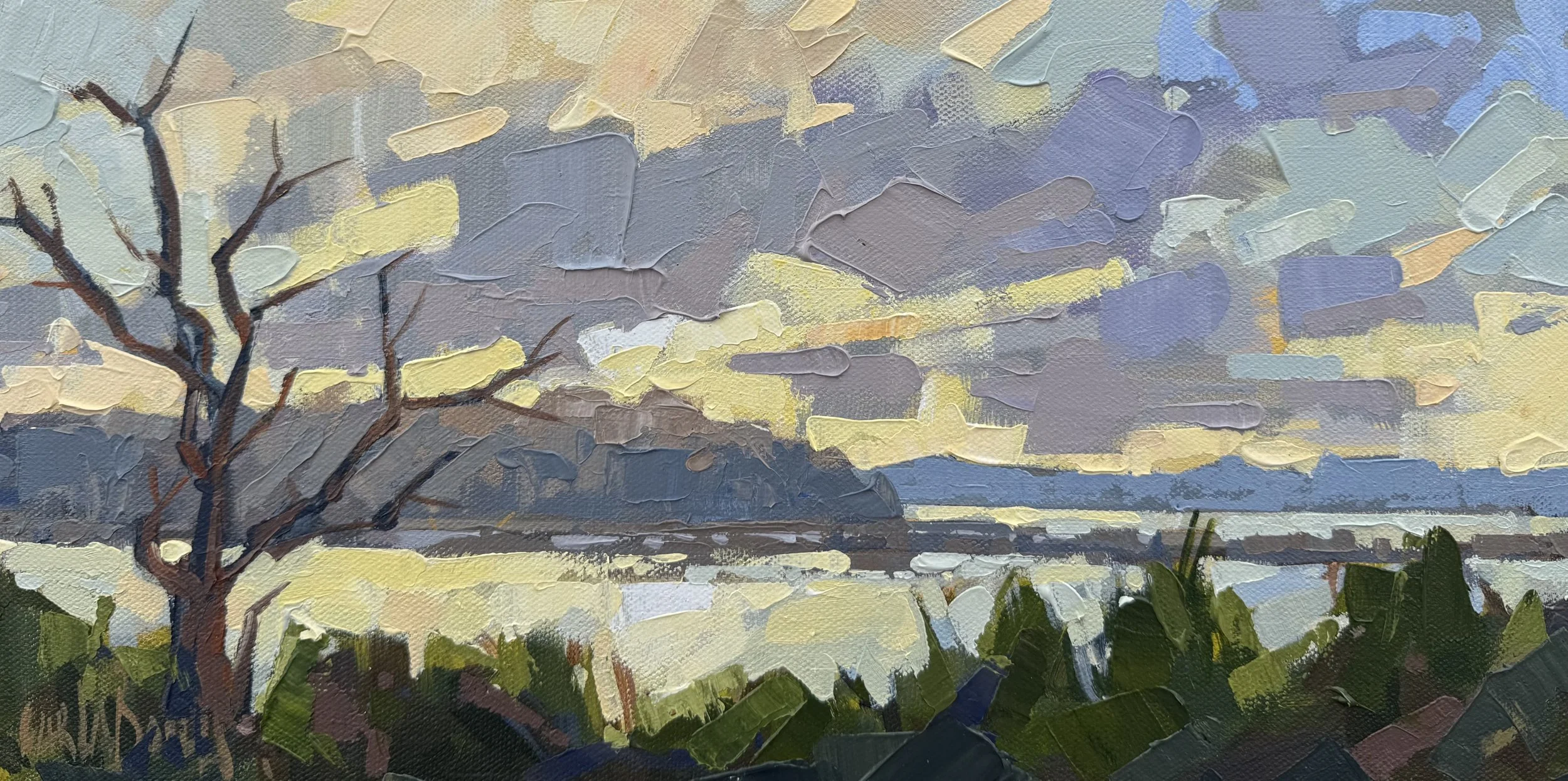 Afternoon Reflections -- Carla Bosch -- 8x 16-- acrylic