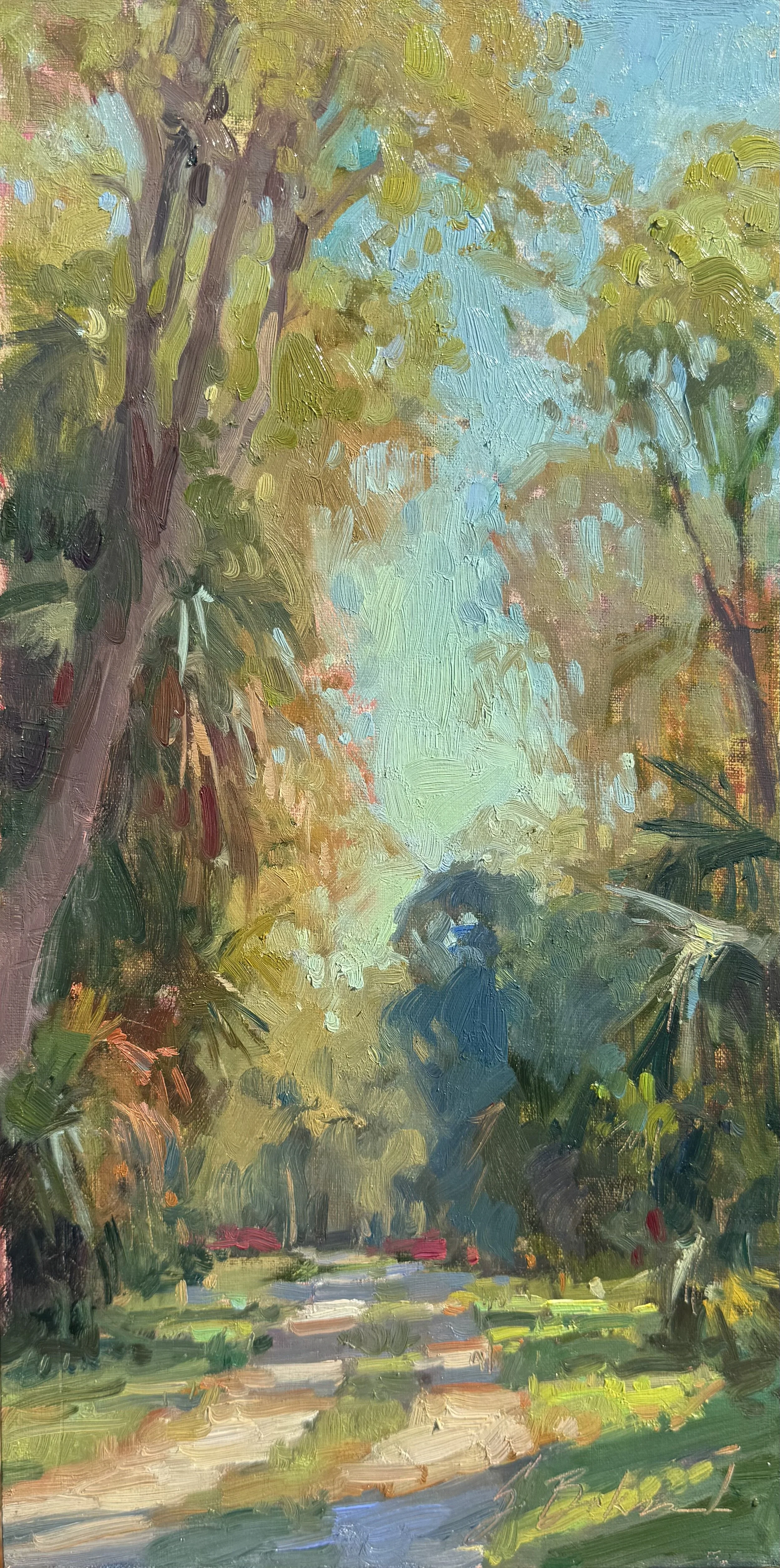 Dappled Path -- Suzie Baker -- 16x 8-- oil