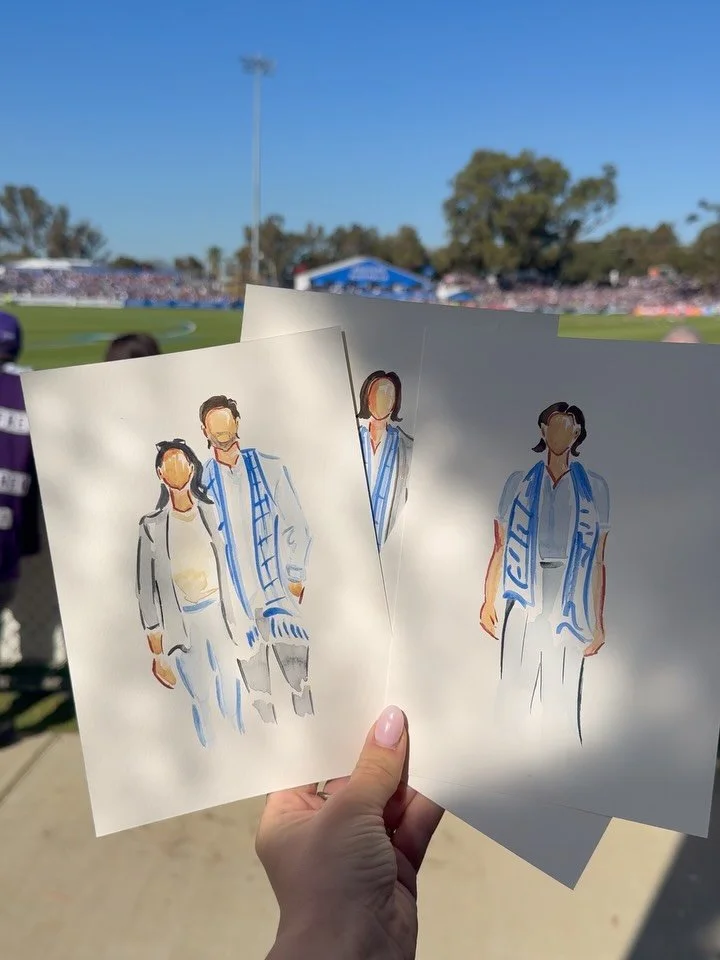 This was so much fun! Painting for at the North Melbourne vs Freo game for @nmfcofficial in Bunbury! 🧢

#livepainterperth #liveillustratorperth #livepainterwa 
#perthevents #watercolourportraits