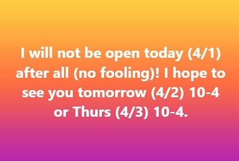 Due to circumstances beyond my control, I am unable to hold office hours today! Hope to see you tomorrow or Thursday.