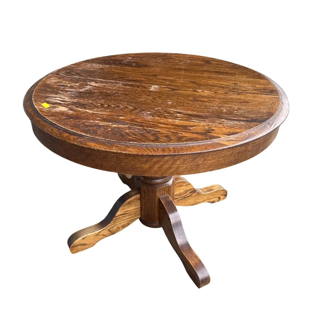 before photo of round dining table