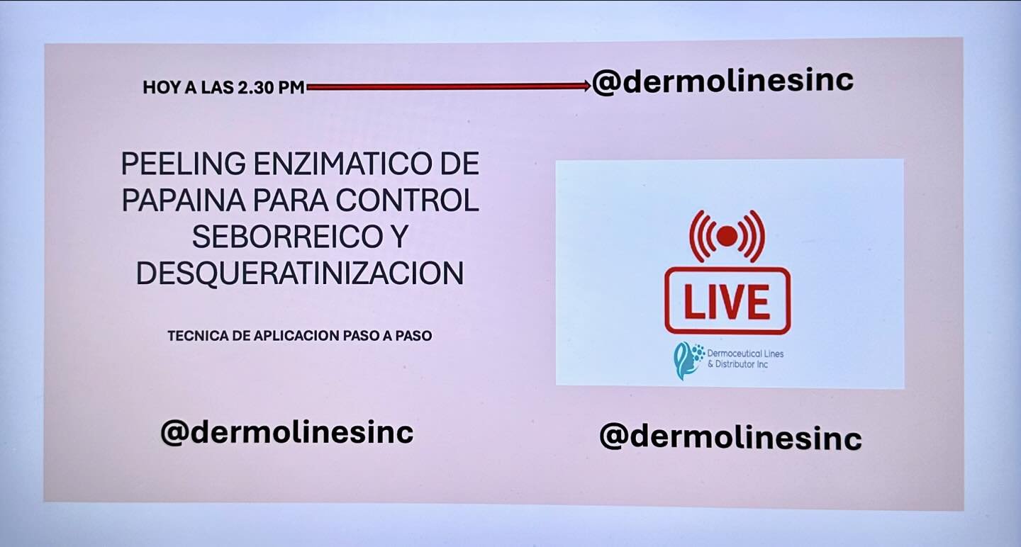 Hoy a las 2:30 PM este Live sobre un tema importante, control seborreico y desqueratinizacion con peeling enzim&aacute;tico de Papaina.