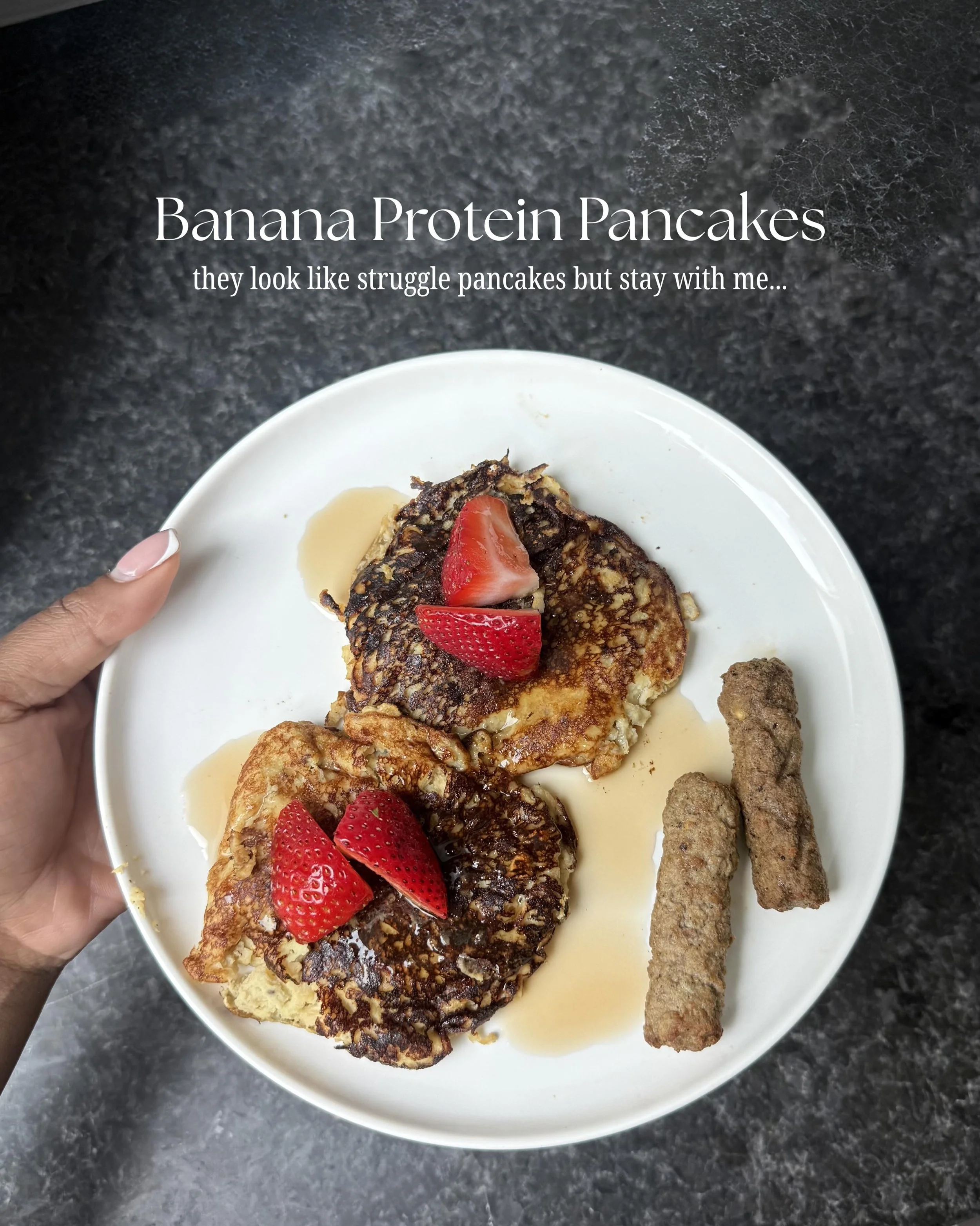 proof that ugly pancakes really do taste better 😭🥞

high protein banana pancakes:
&bull; 2 bananas 
&bull; 2 eggs 
&bull; 1/4 cup oats 
&bull; 1 tsp chia seeds 
&bull; 1 serving protein powder (i love @perelelhealth triple support vanilla protein!!
