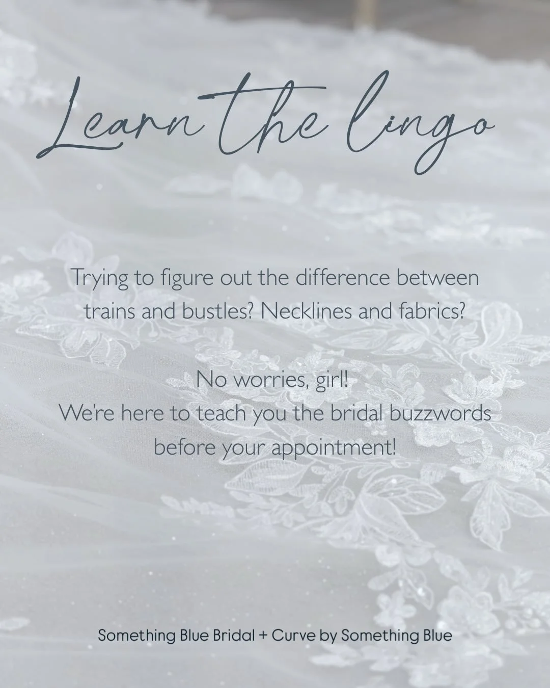 Let&rsquo;s learn the LINGO, besties!✨

We&rsquo;re giving you all the bridal buzzwords and inside deets so you can sound like an expert at your appointment! It&rsquo;s like a wedding gown class but with two totally unprofessional professors! 👯&zwj;