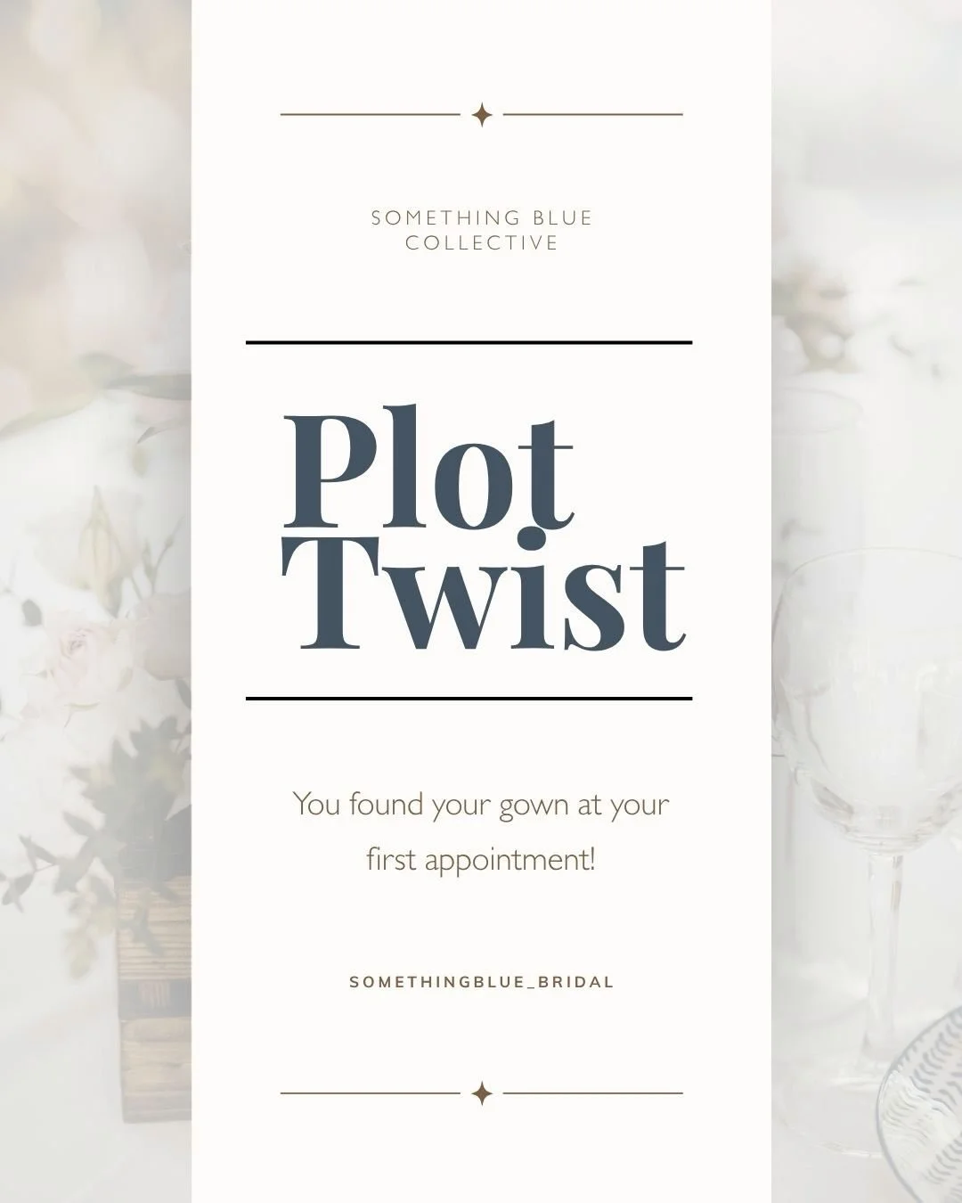 Plot twist! Our store is designed and carefully curated just for you, so don&rsquo;t be shocked if you find your beautiful dream dress during your first appointment!✨

#somethingbluebridal #spillit 

bride info &bull; wedding gowns &bull; wedding dre