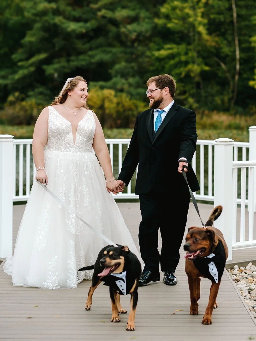 A first look with their fur babies and a magician?! Sign us up! You are not going to want to miss this stunning wedding! 💙

Gown and veil: @essenseofaustralia from SBB
Photography: @monikaandersonphotography 
Venue: @northlakeweddings 
Catering: @wi