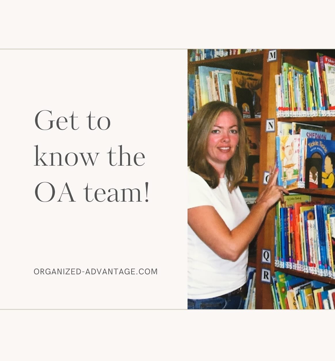 Did you know Organized Advantage started as the result of a huge library organizing project? 📚

When Karen&rsquo;s kids were young she organized the library at Emmanuel United Methodist Kindergarten. Taking a box of books home a week for over a year