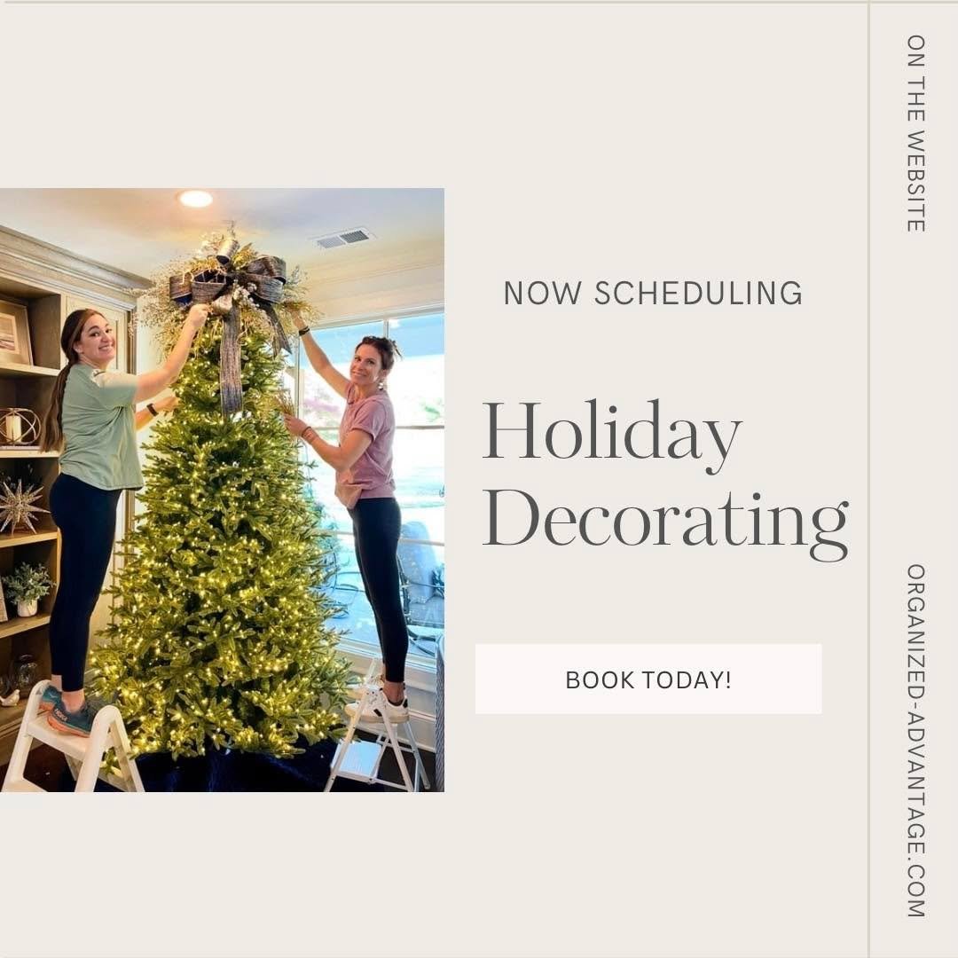 Let us take away the stress of decorating this holiday season! Our team loves adding holiday
cheer to any part of your home. We will even put it all away come January! Call 901-351-2161
or email hello@organized-advantage.com to book your holiday deco