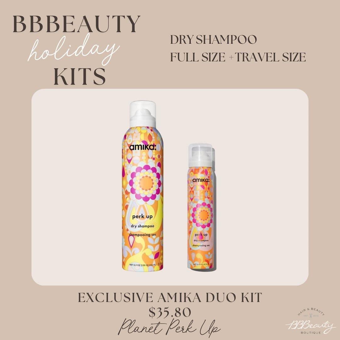 DRY SHAMPOO HOLIDAY KITS 

⭐️ Each Kit purchased gets entered to WIN $250 Visa Gift Cards! 4 winners drawn weekly! ⭐️ 

Get it while they last! 

#holidaysale #holidayscoming #holidaycontest #holidaykits #amika #holidaygiftsets #bbbeautybtq #bradford