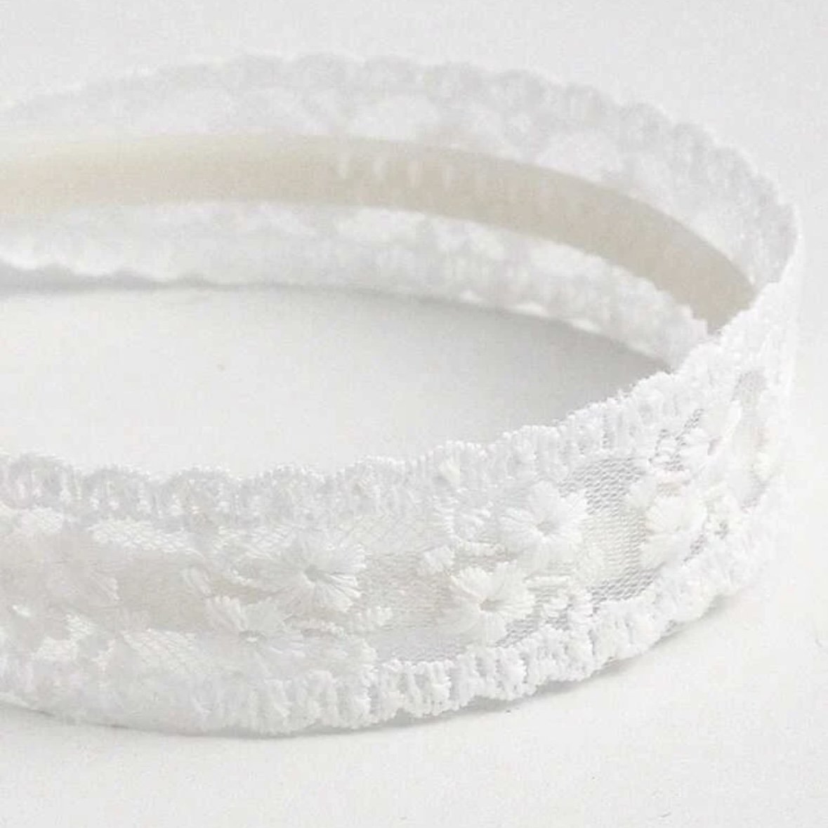 Delicate Lace White Headband Headpiece