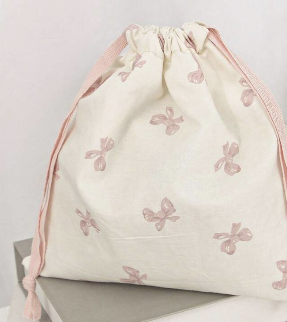 Adorable Pink Bows Drawstring Utility Bag