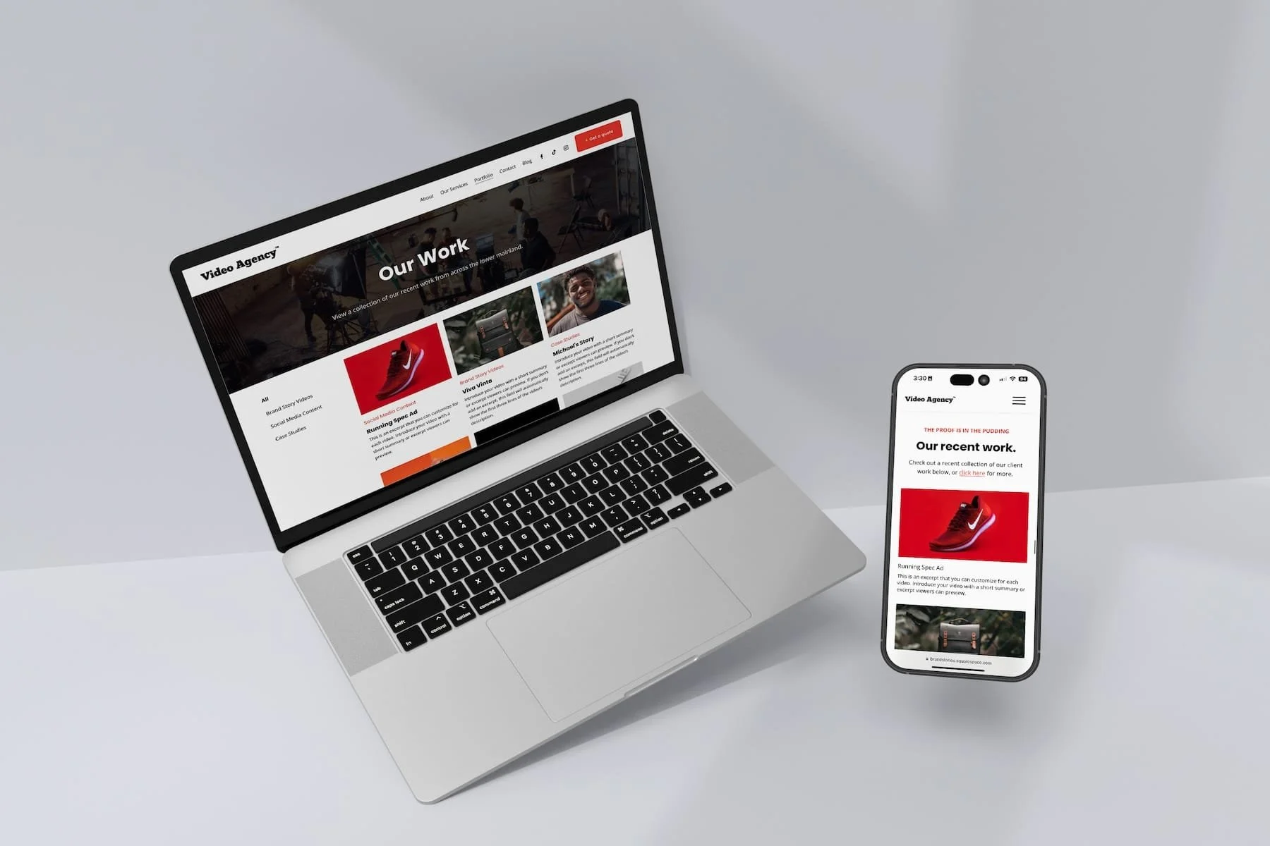 Video Agency site Template Squarespace Template for Videographers