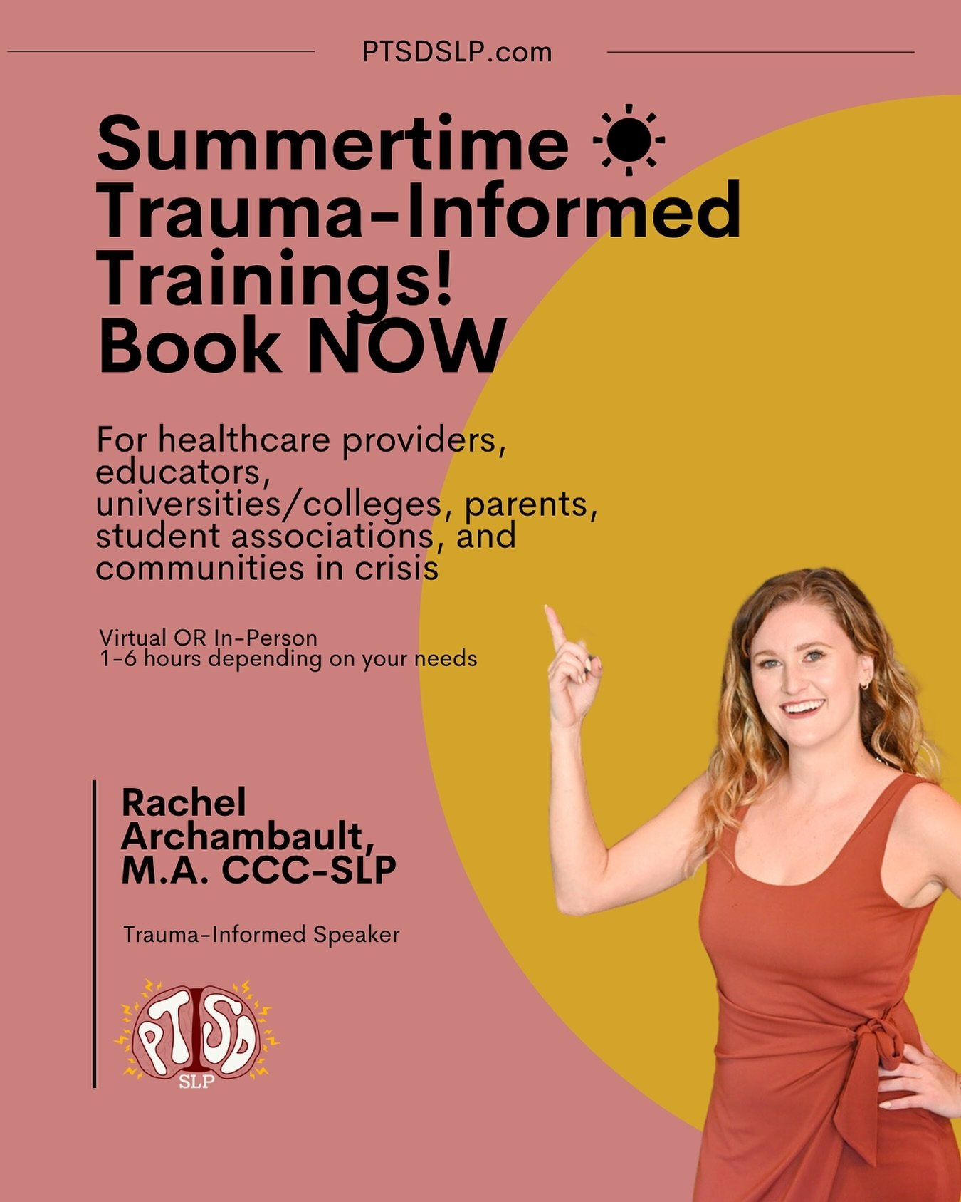 Break out the sunglasses! It&rsquo;s time to get trained to use a trauma-informed lens 😎 Get it??

☀️June, July, and August are open for you to schedule a virtual (or in-person) training from me, wherever you are! If you work with humans, you need t
