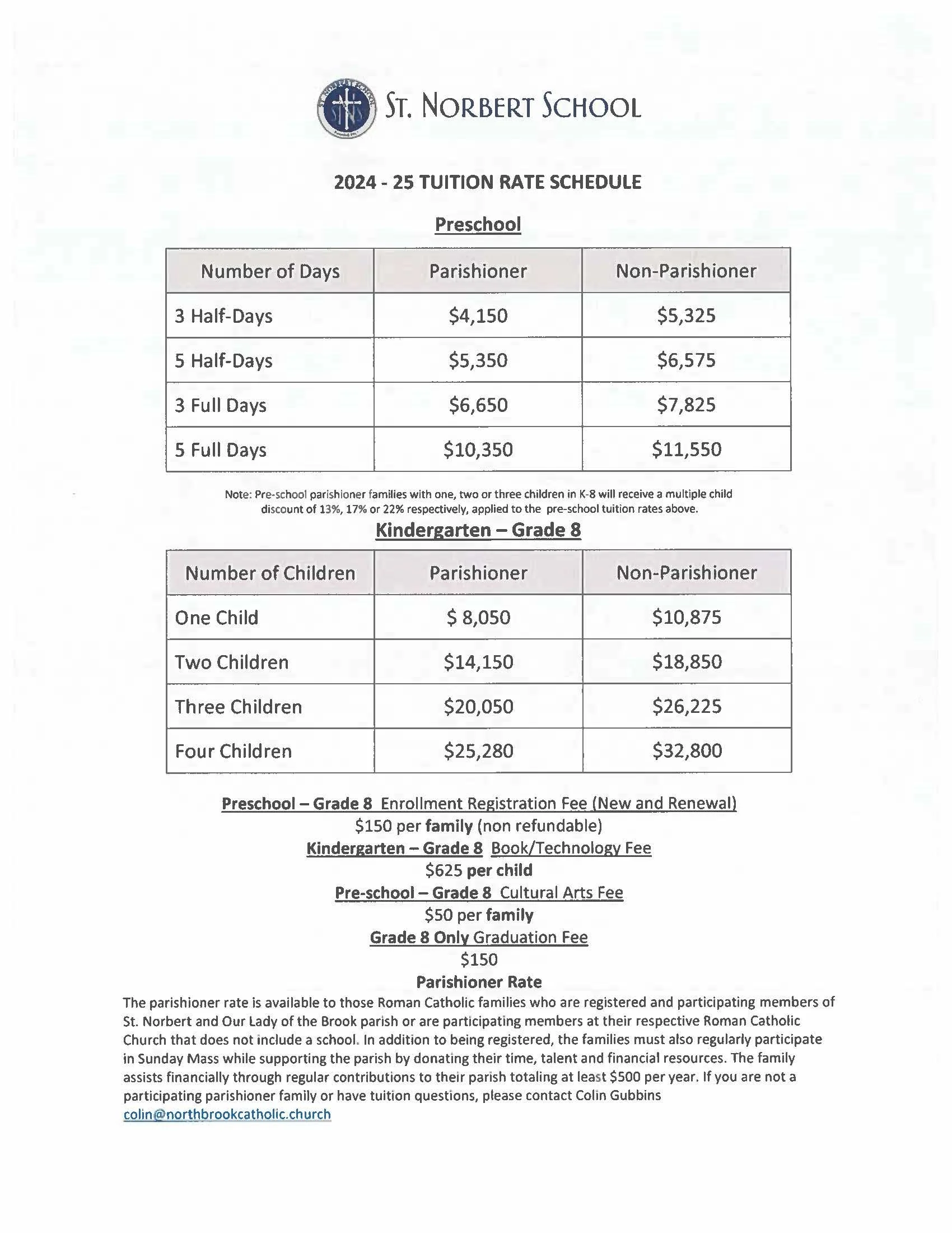 Tuition and Financial Aid — St. Norbert School