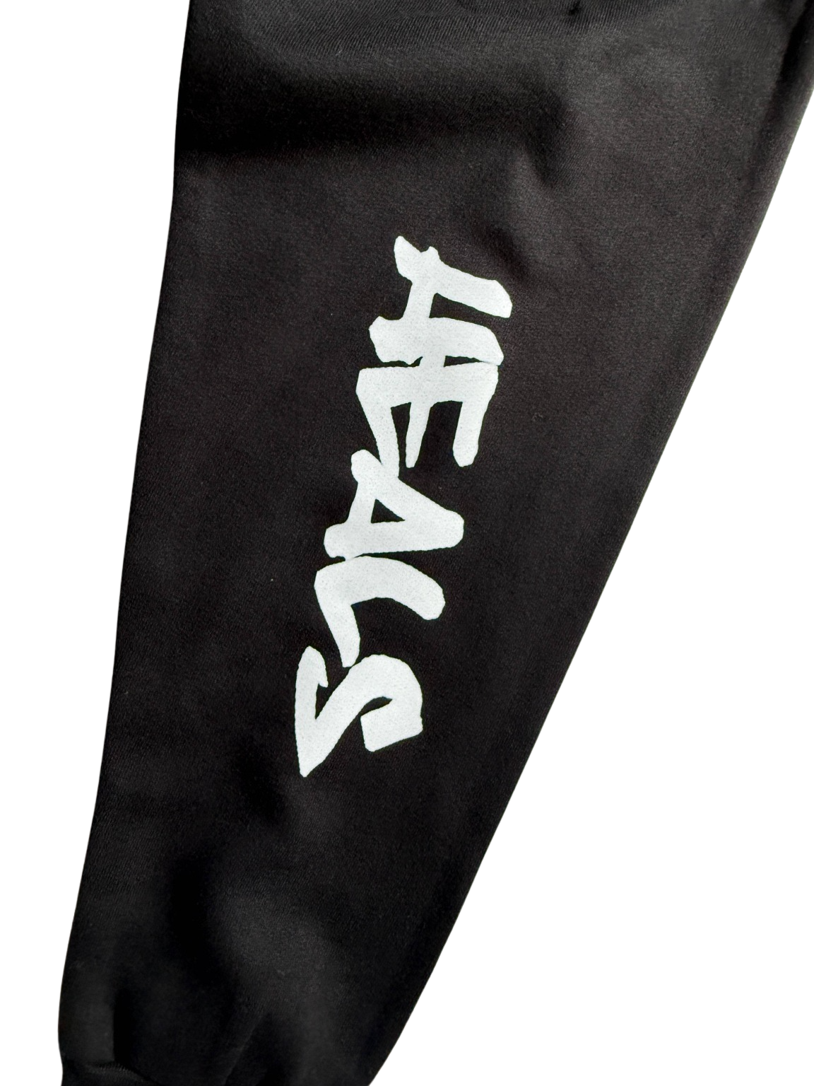 Close-Up Of Black Sweatshirt Featuring Vertical 'HEALS' Text.png