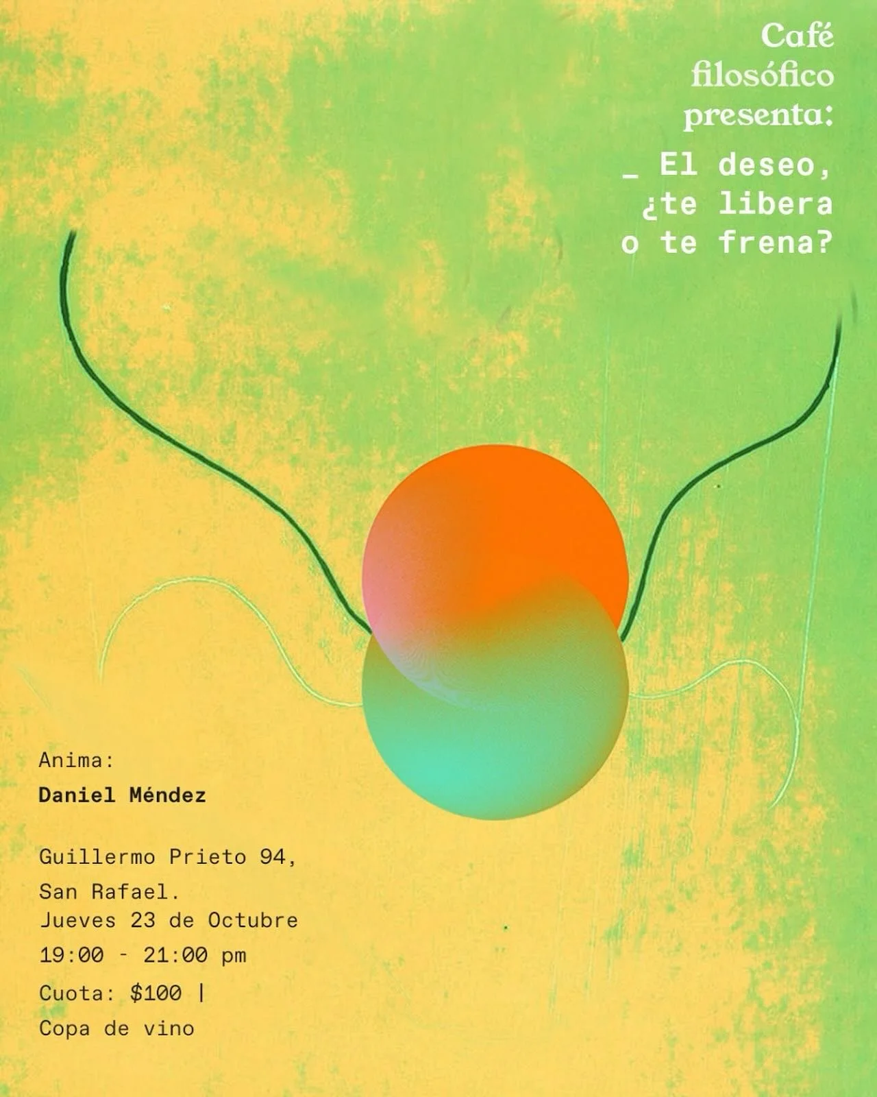 Este jueves 23 de Octubre acomp&aacute;&ntilde;anos en esta octava sesi&oacute;n colaborativa con @filosofia_enlaciudad  para cuestionarnos sobre los pliegues del deseo.

Con la participaci&oacute;n de @lamadrigueracdmx en las bebidas ☕️

Cuota: $100