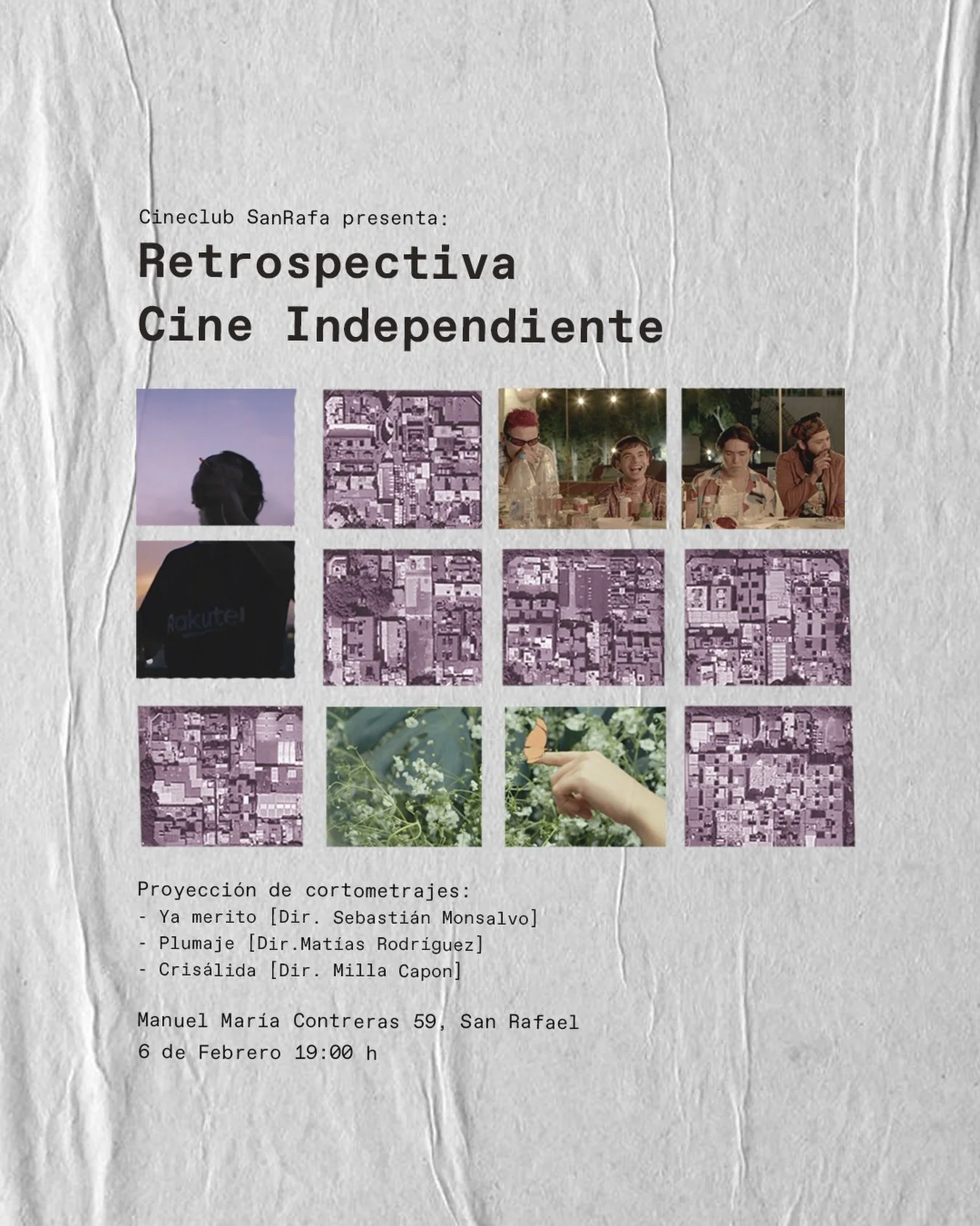 Este viernes, durante la semana del arte, no te pierdas nuestra retrospectiva de cine independiente donde proyectaremos tres cortometrajes filmados en nuestra CDMX:

- Plumaje de @matiasrodriguez_s 
- Cris&aacute;lida de @milla_capon 
- Ya merito de 