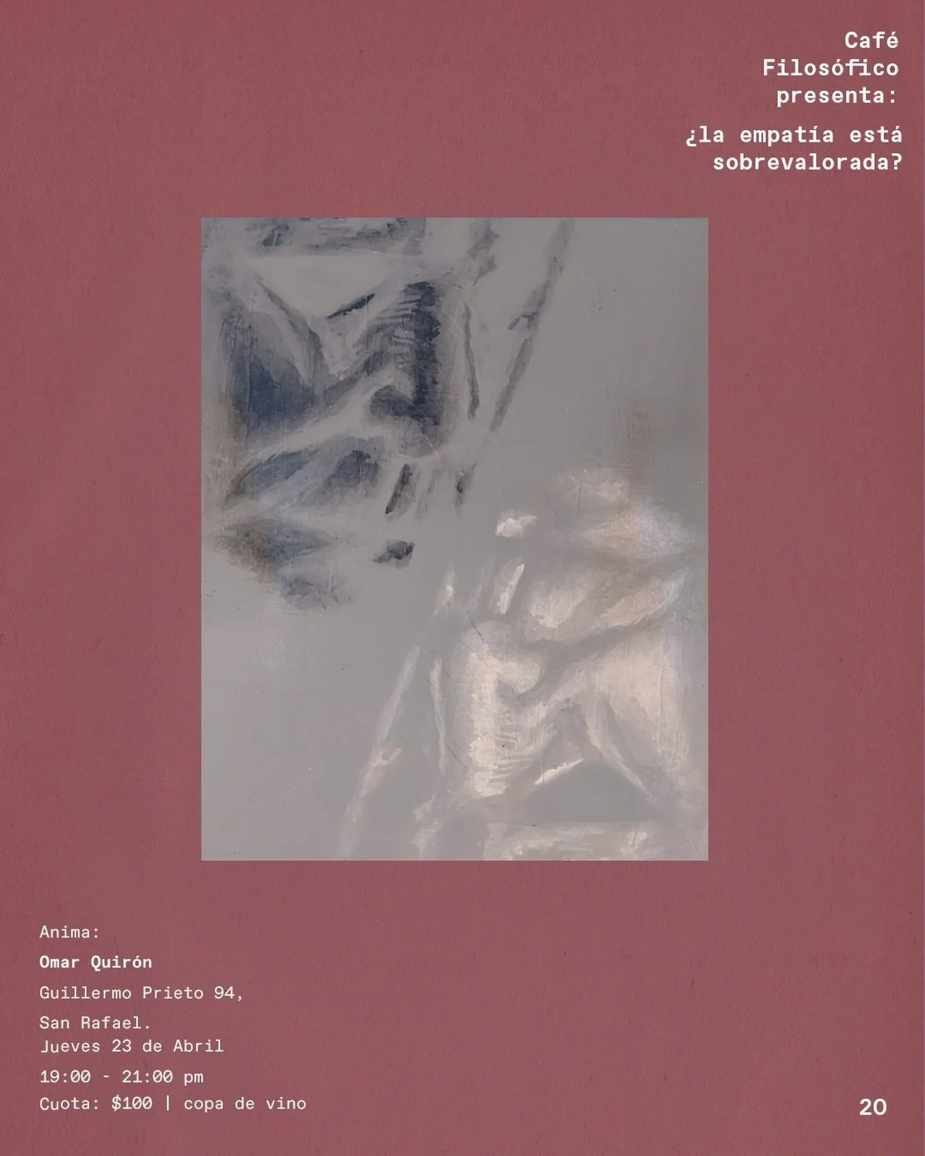 Este jueves 23 de abril acomp&aacute;&ntilde;anos en esta nueva sesi&oacute;n de Caf&eacute; Filos&oacute;fico en colaboraci&oacute;n con @comunidadpaidosofia donde cuestionaremos c&oacute;mo percibimos la empat&iacute;a en la vida contempor&aacute;n