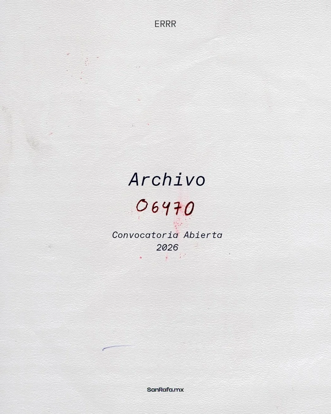 Archivo 06470 es una invitaci&oacute;n a mirar la colonia San Rafael a trav&eacute;s de la fotograf&iacute;a an&aacute;loga y a construir, de manera colectiva, un registro visual de su vida cotidiana, sus espacios y sus habitantes.

Invitamos a fot&o