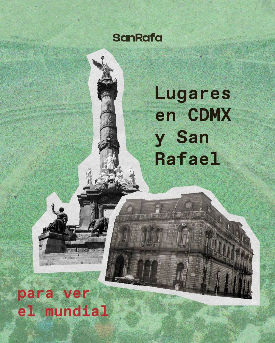 Para quienes est&eacute;n buscando d&oacute;nde ver los partidos del Mundial, reunimos algunas opciones en los alrededores de San Rafael y Polanco.

Espacios cercanos para encontrarte con amigos y evitar largos traslados por la ciudad. ⚽️

Hosp&eacut