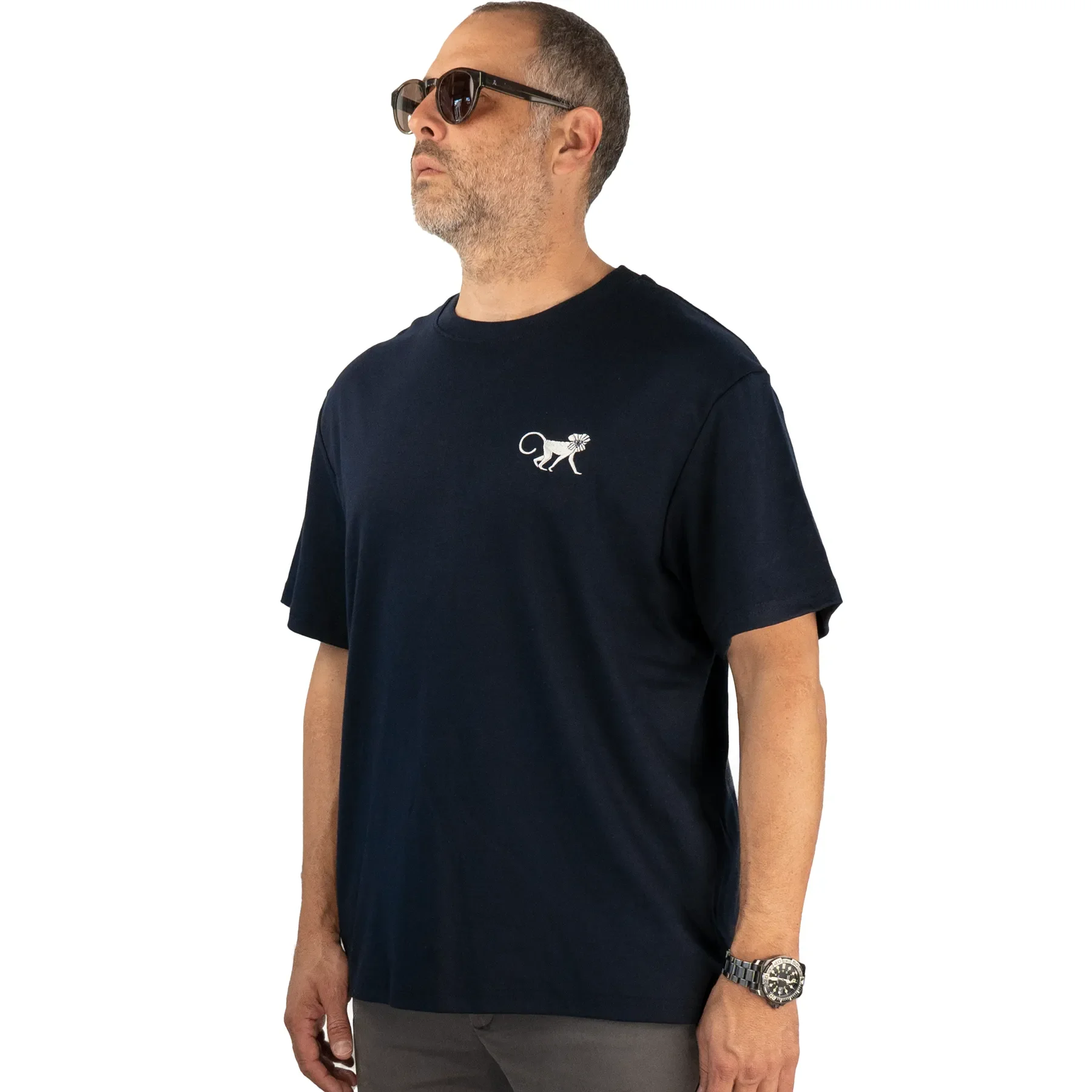 Barrio-Monkeylion-Tshirt-Dark-Blue-Model1.webp