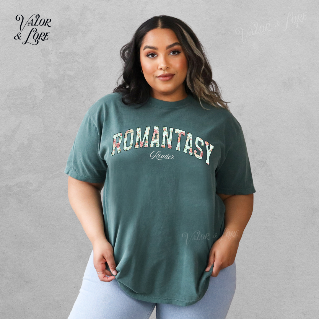 Romantasy Reader - blue spruce - premium crew - valor & lore.png