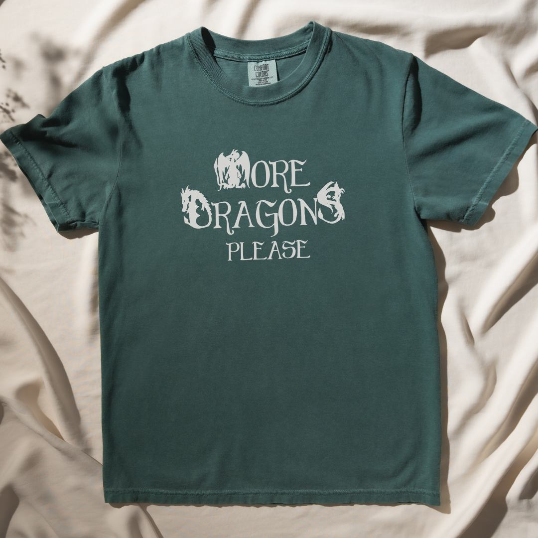 more dragons please - blue spruce tee - valor & lore.png