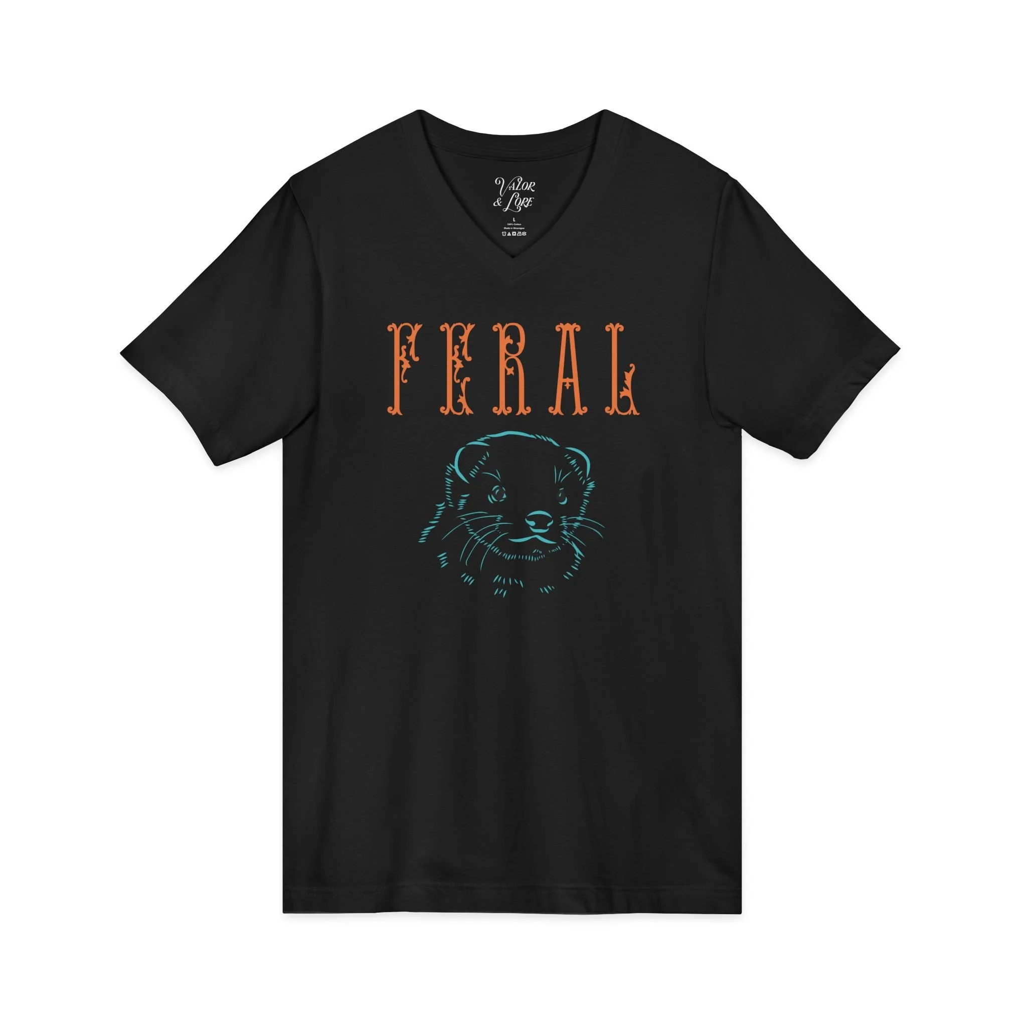 Feral Ferret v-neck tee