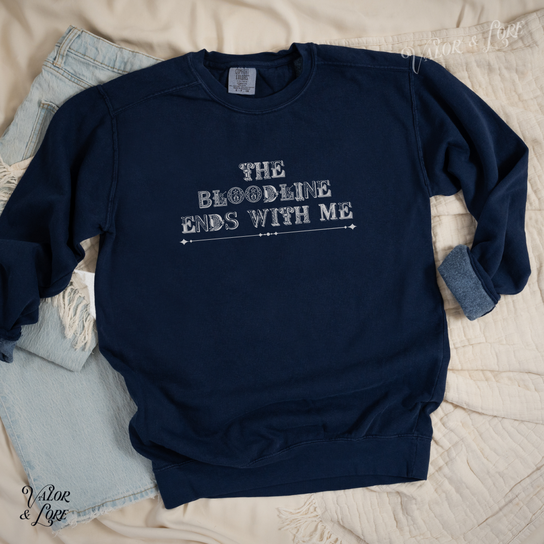 the bloodline ends with me - premium crew - navy - valor & lore.png