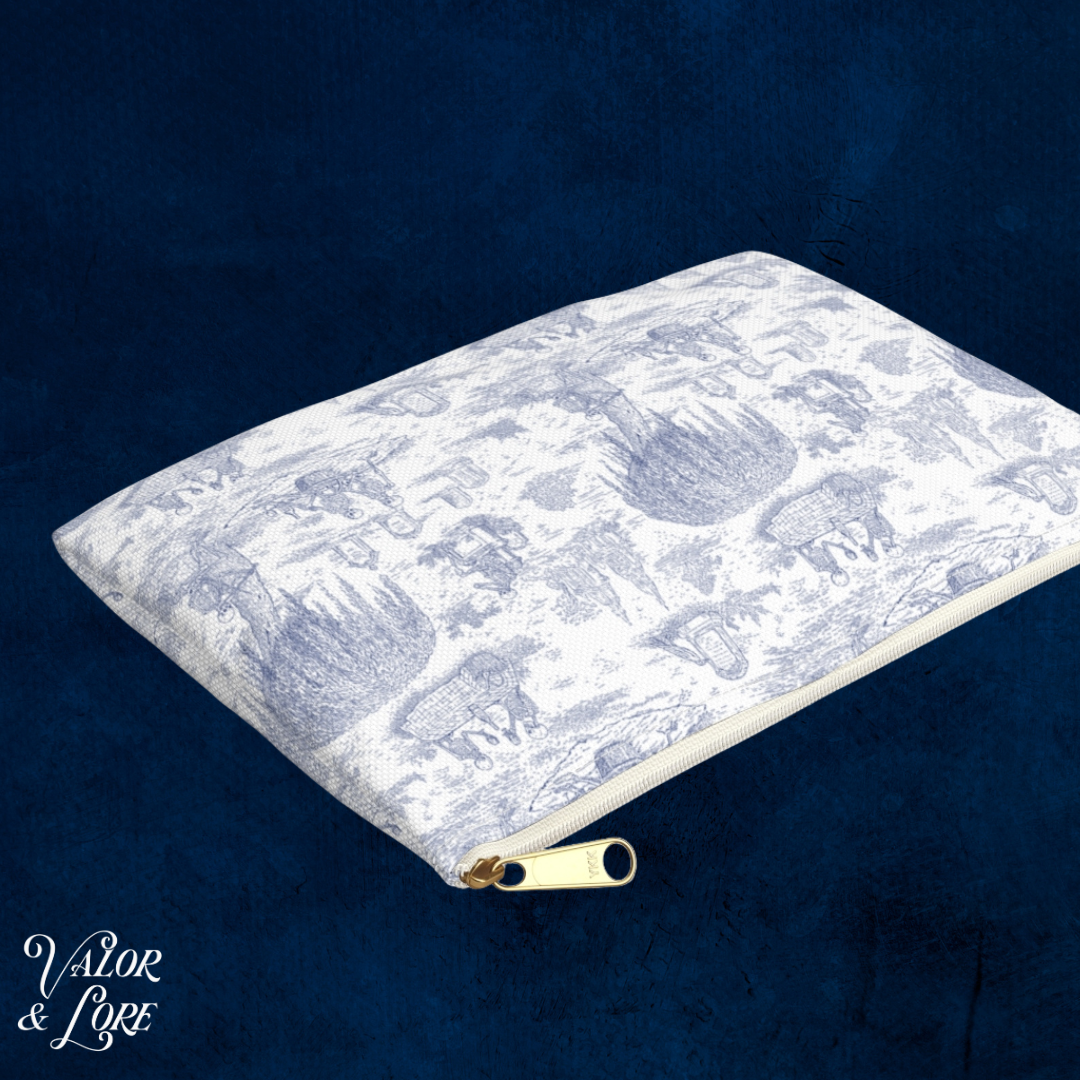 skelly toile zipper pouch - flat - valor & lore.png