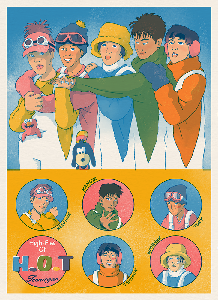 H.O.T - High-five of teenager(s) Illustration