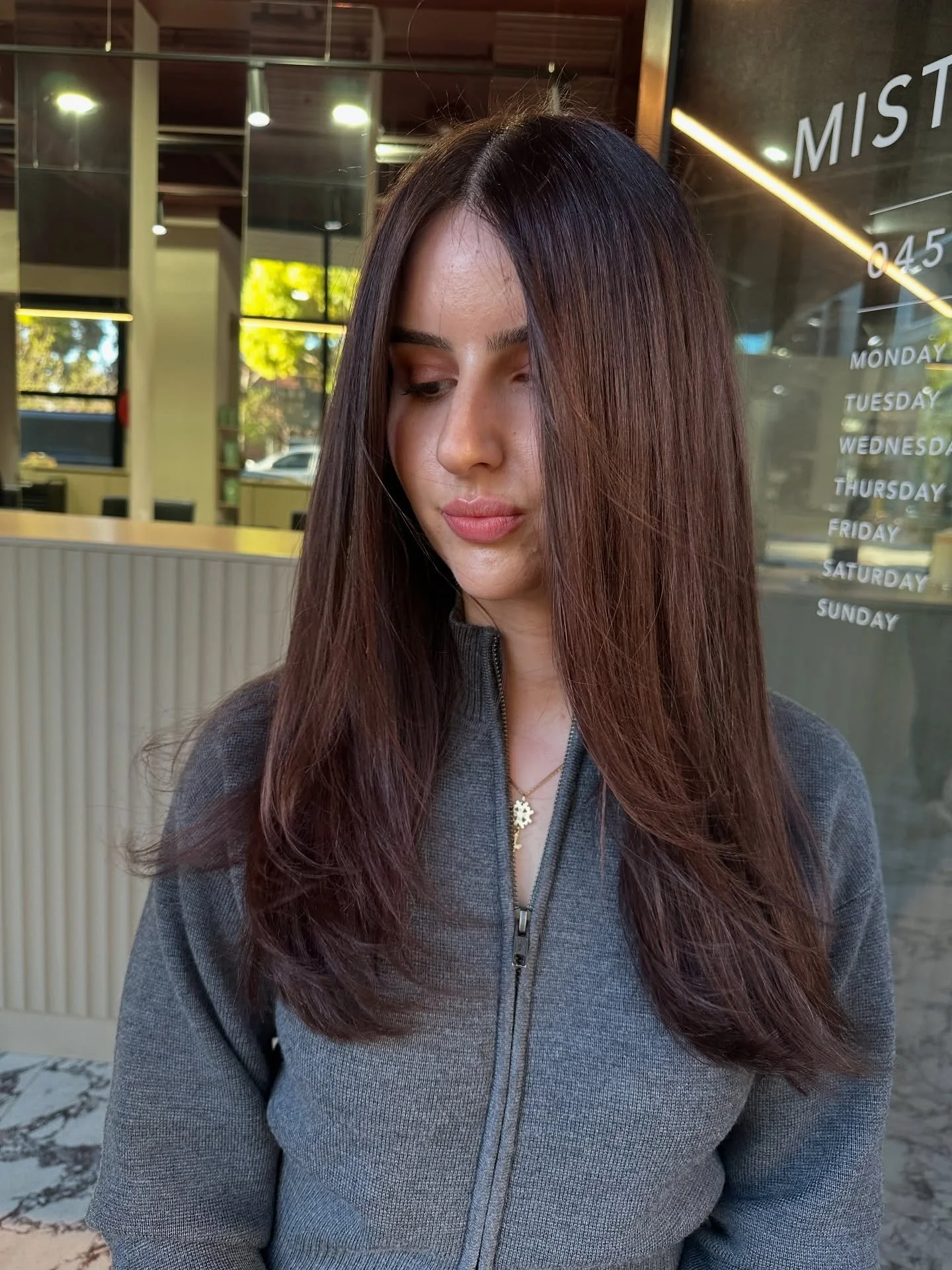 Brunette dreams; served fresh from the chair.