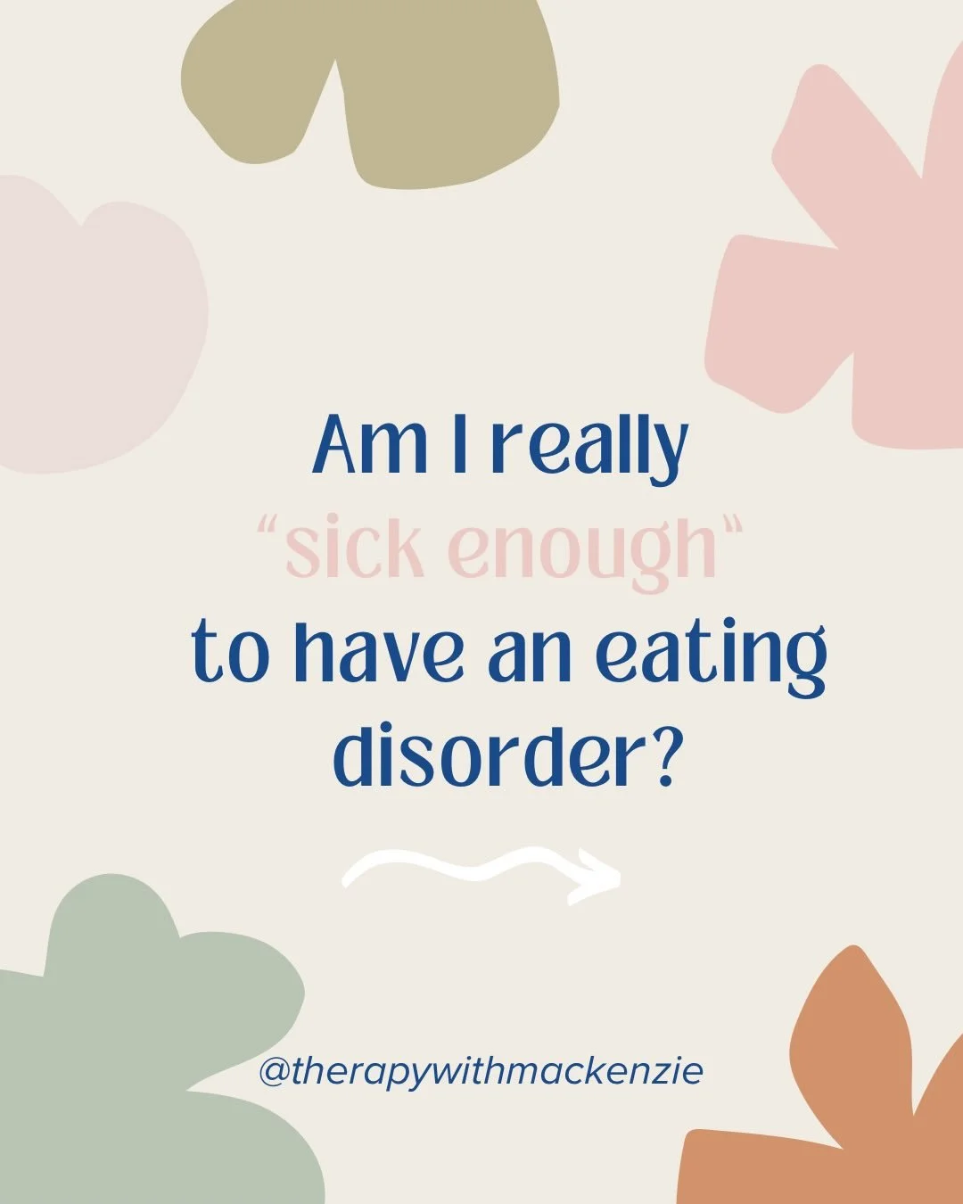 You will never be &ldquo;sick enough&rdquo; because there is NO sick enough. The sick enough that you are chasing does not exist and it only leads you down a dark tunnel with no light at the end. 

When this thought pops up, it&rsquo;s important to r