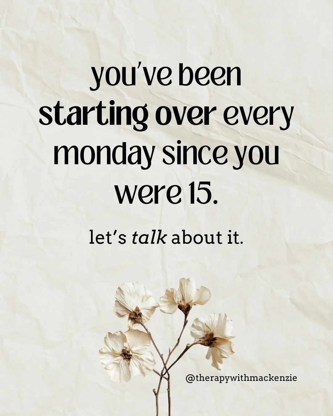 If you&rsquo;ve been starting over every monday since you were a teenager, this one is for you.

The cycle always looks the same. It goes restrict &mdash;> feel insanely hungry / deprived &mdash;> actually EAT &amp; feel like you have totslllt 