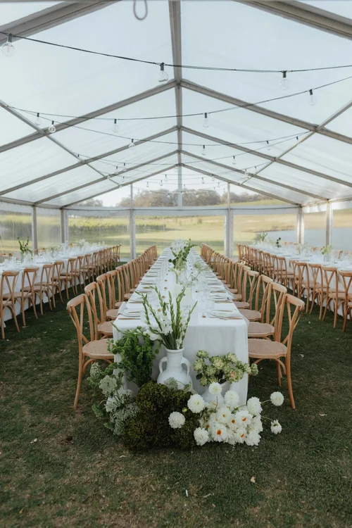 Clear marquee interior