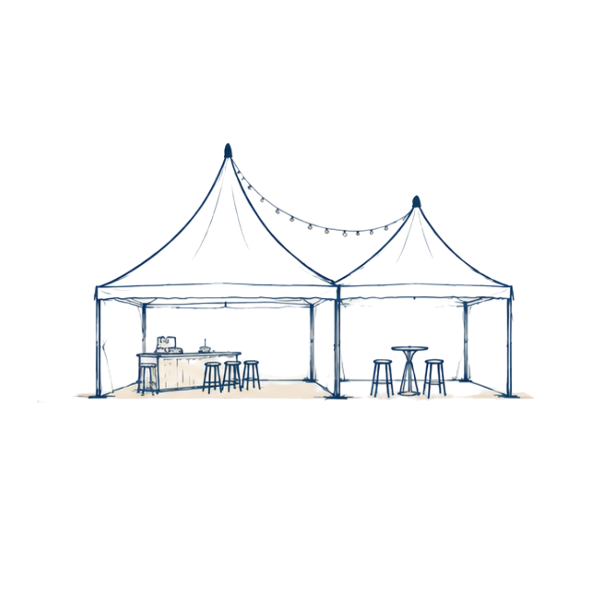 Pagoda and catering marquee