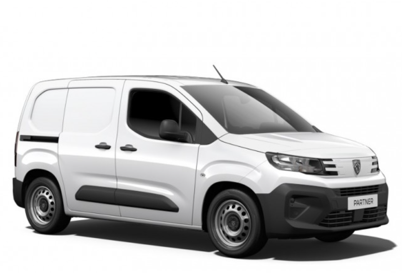 Véhicule utilitaire blanc, marque Peugeot, modèle Partner
