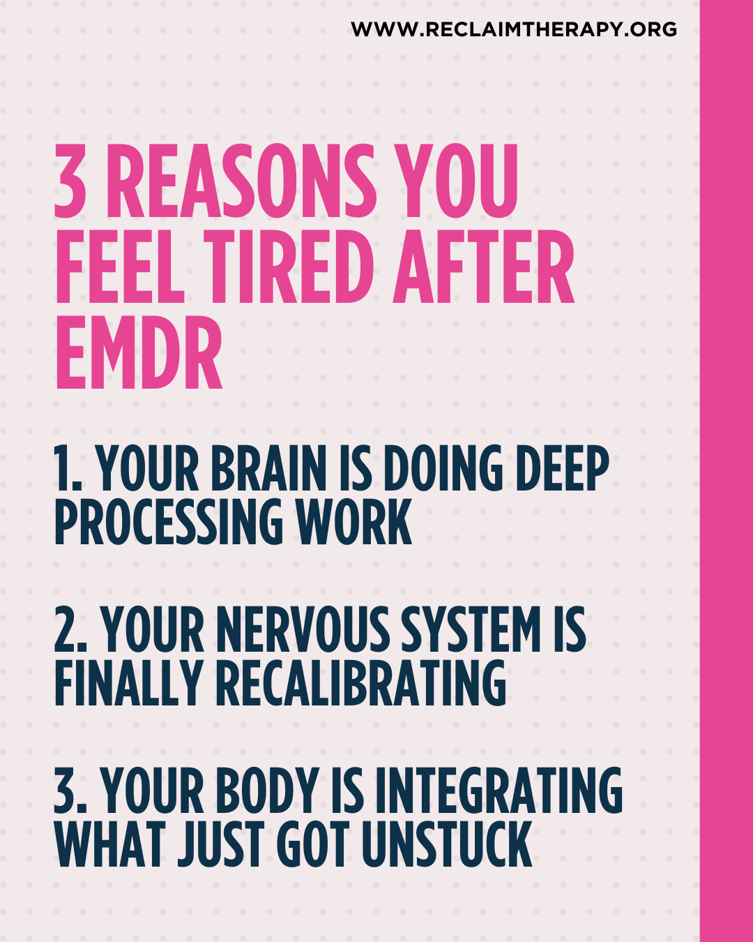Three reasons you feel tired after EMDR therapy infographic