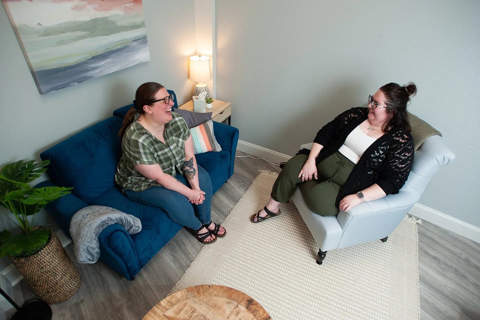 Trauma therapist and client in session using parts work therapy in Pennsylvania