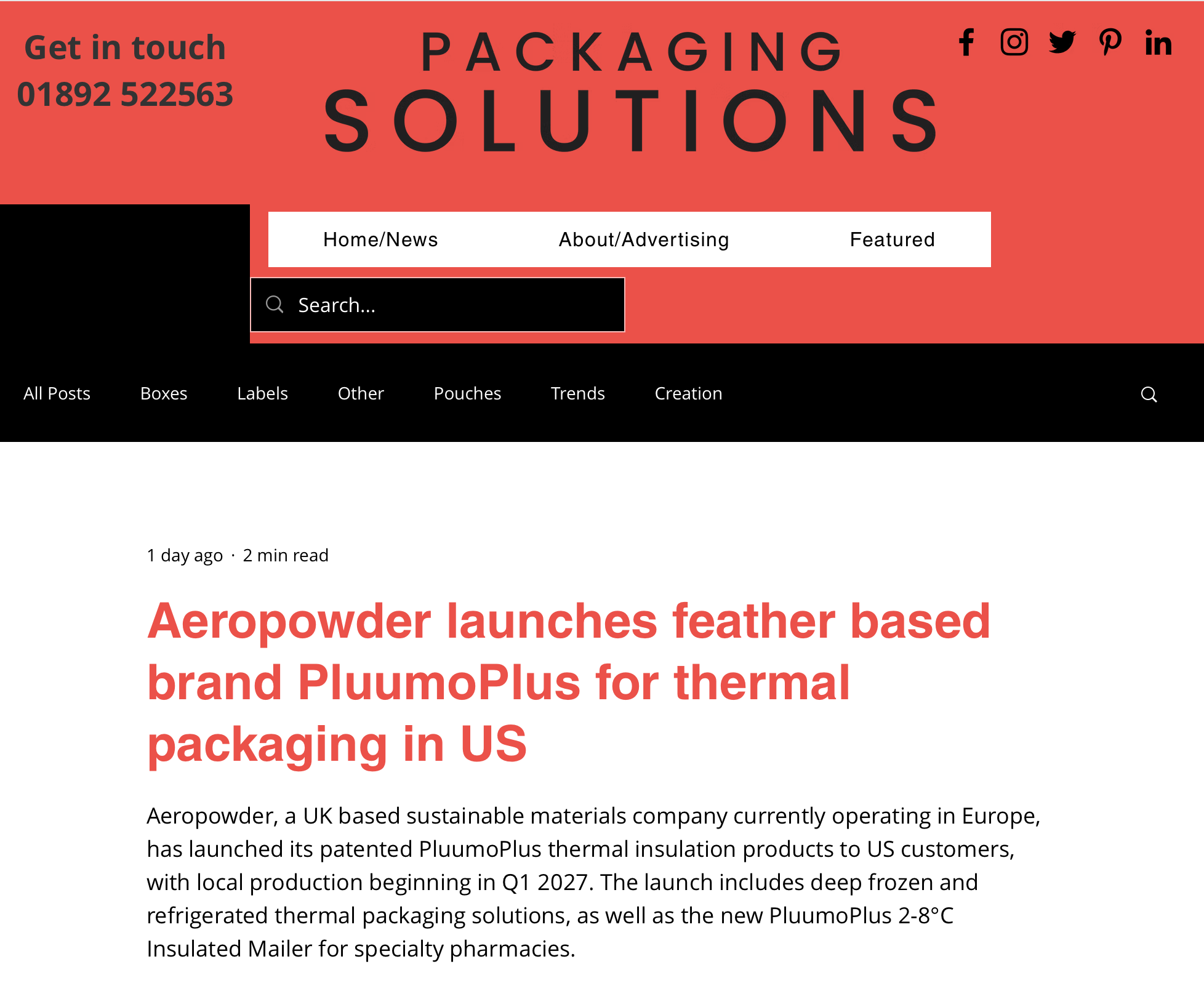 Packaging Solutions: Aeropowder launches feather based brand PluumoPlus for thermal packaging in US
