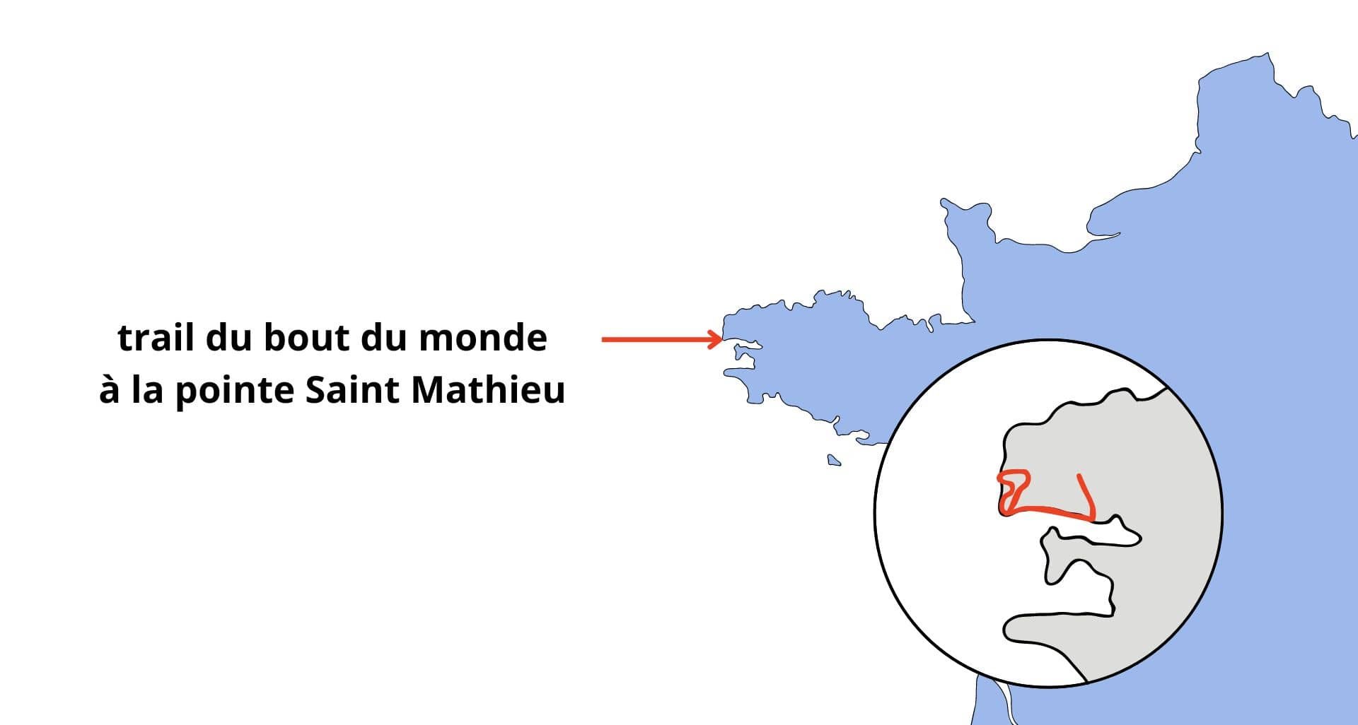 Carte du trail du bout du monde en Bretagne