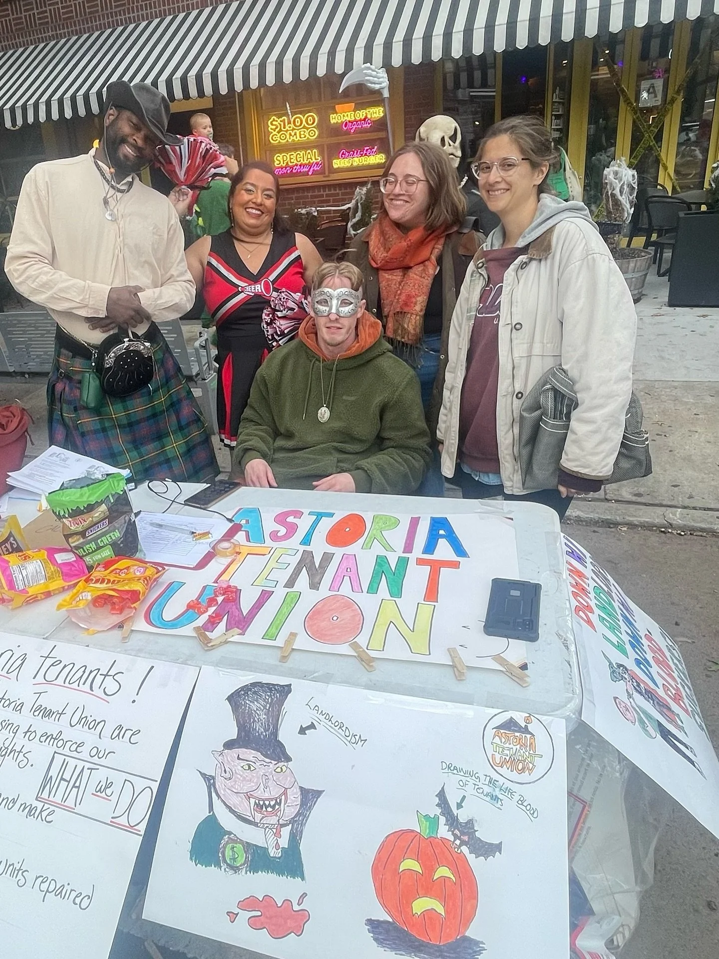 Happy Halloween Astorians! 🎃👻 - come find us at @31staveopenstreet by @bareburger 🧡💛💚

Trick or treat! Tricks only for landlords &amp; treats only for tenants 👀