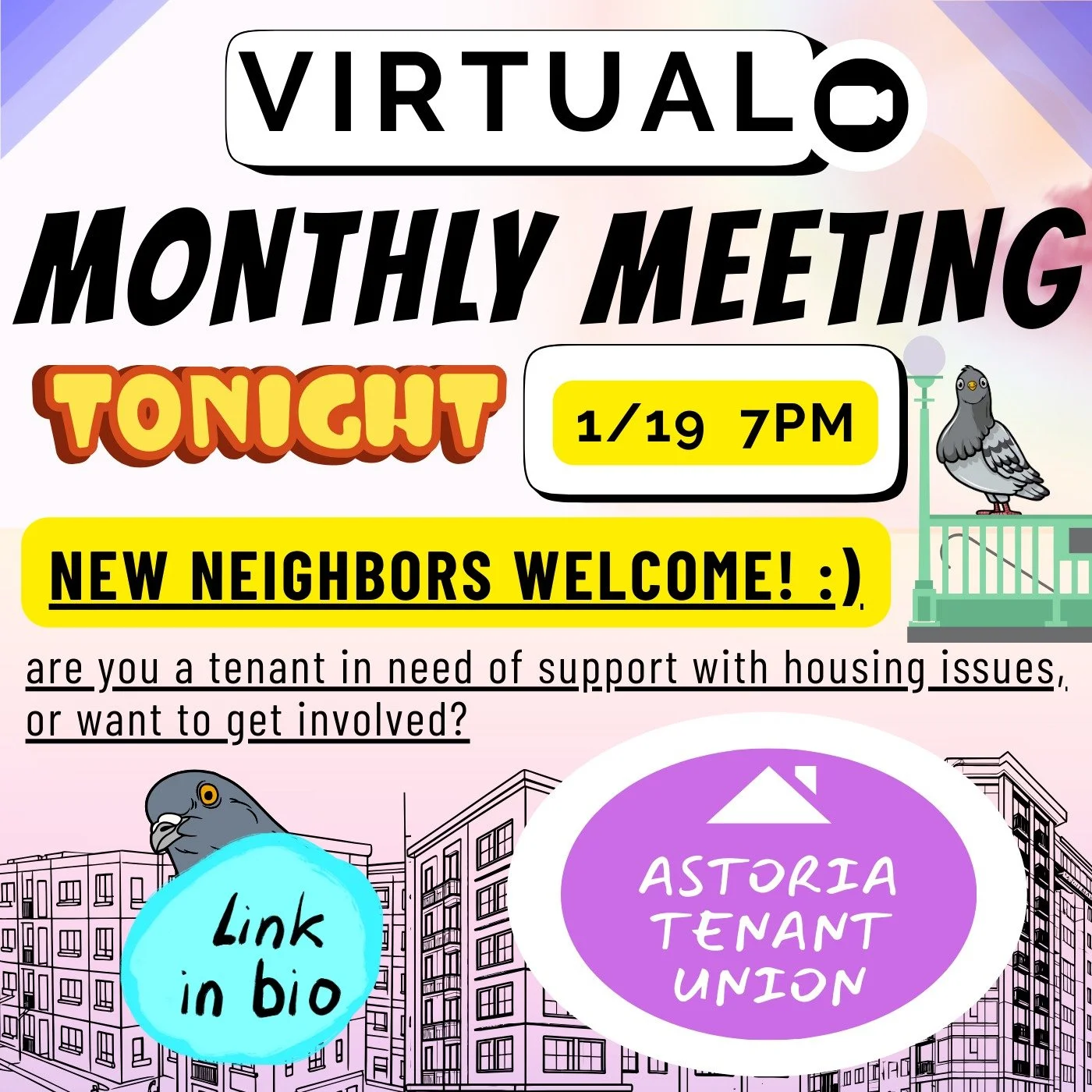 Happy Martin Luther King Day Astoria. Hop on tonight for our virtual monthly meeting at 7pm ! #ATU #linkinbio